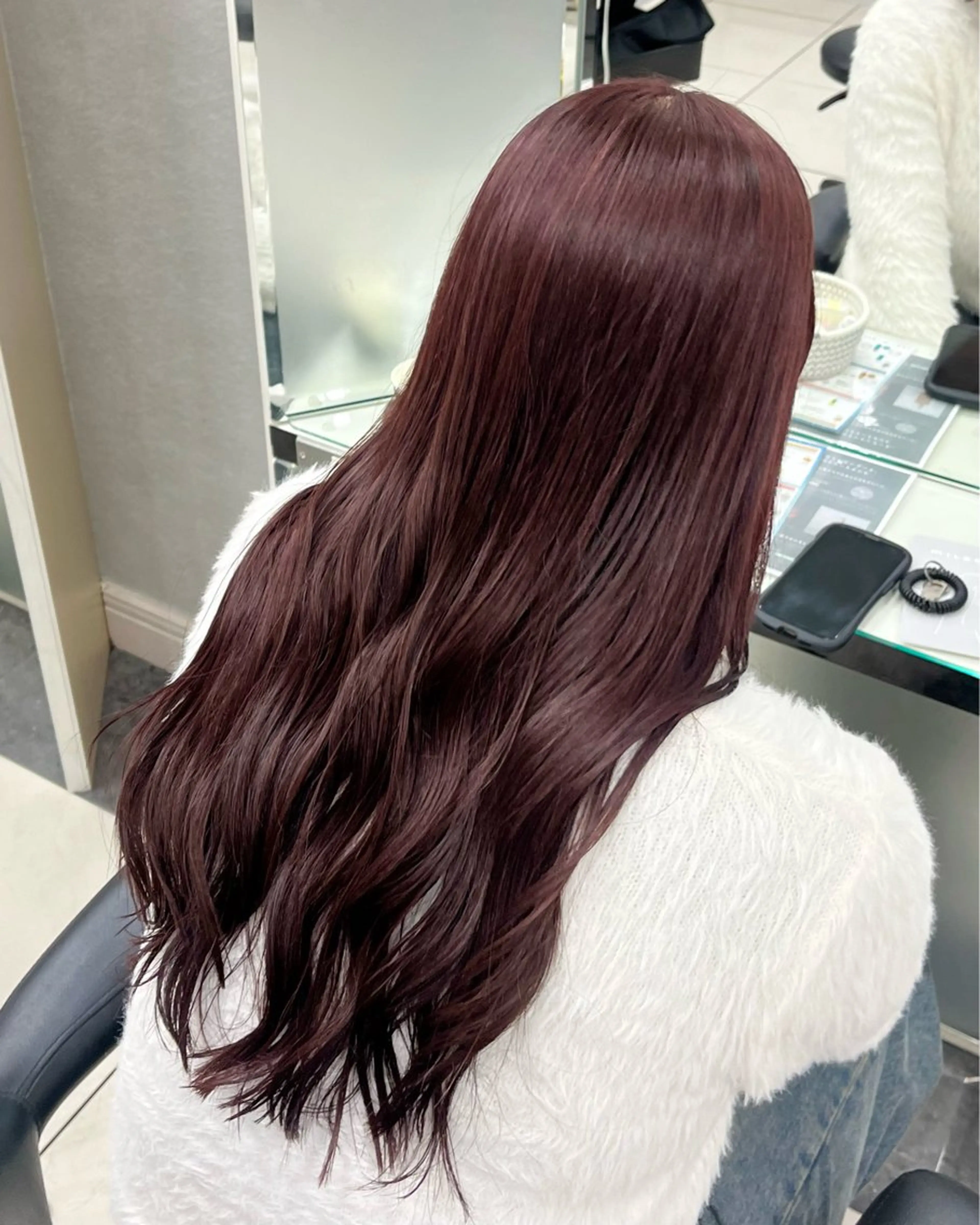 カラー レッドカラー ブリーチなしダブル カラー/暖色/麻咲のヘアスタイル