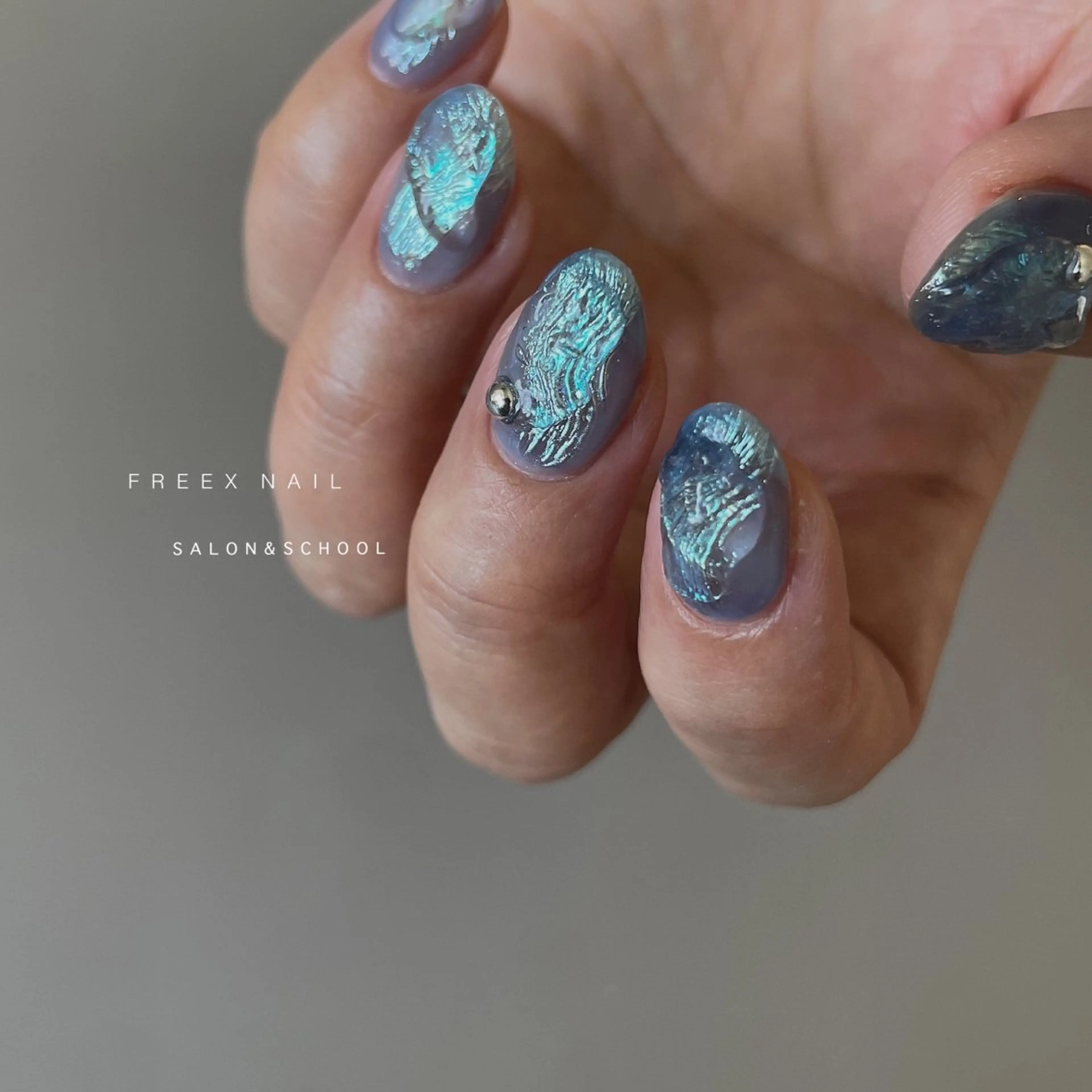 ネイル ブルー ニュアンスネイル ハンドネイル ハンドケア freex nail /ニュアンス/個性派のネイルデザイン