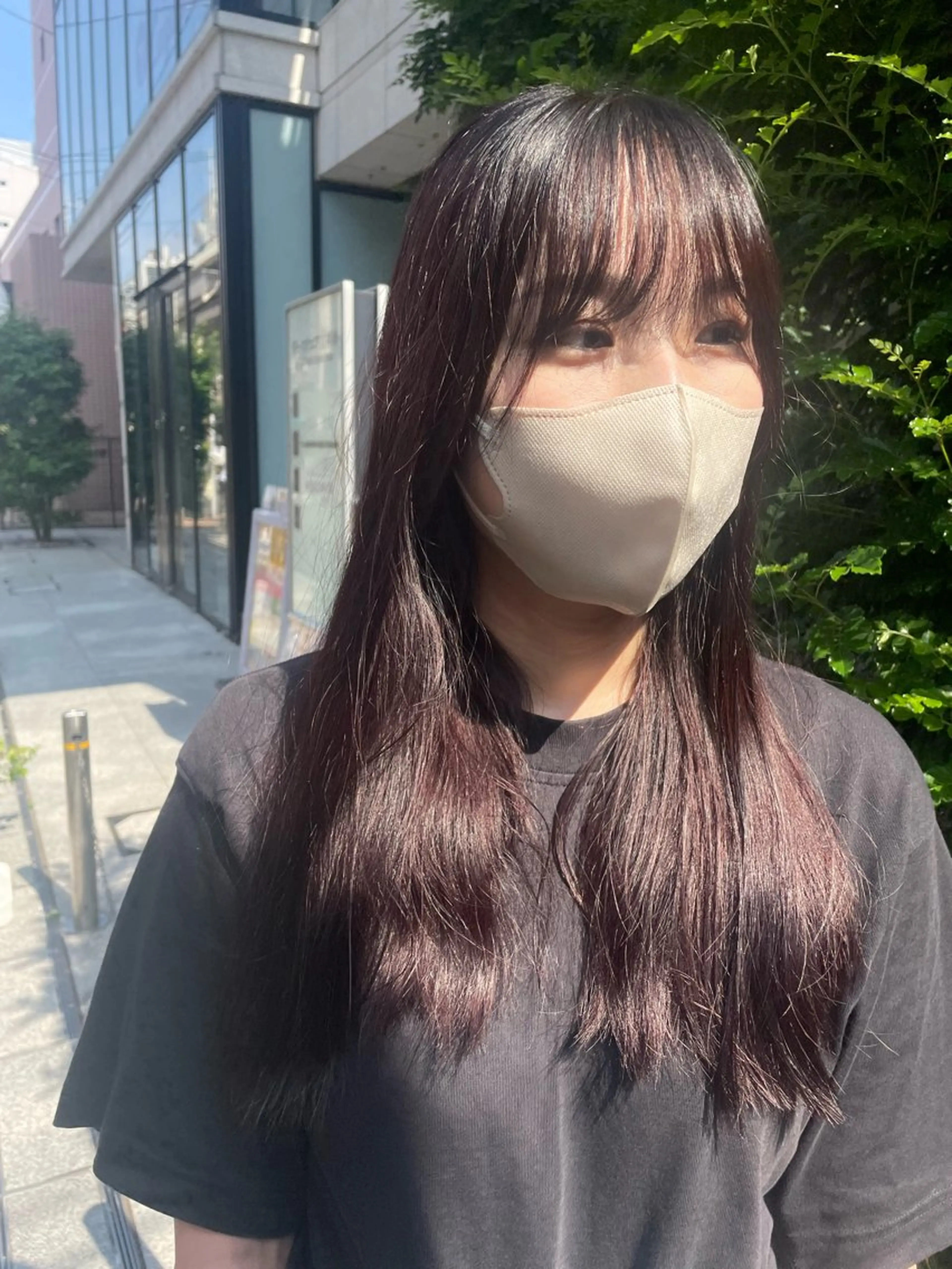 ロング カラー ヘアカラー トリートメント mei｜顔まわり ×透明感カラーのヘアスタイル