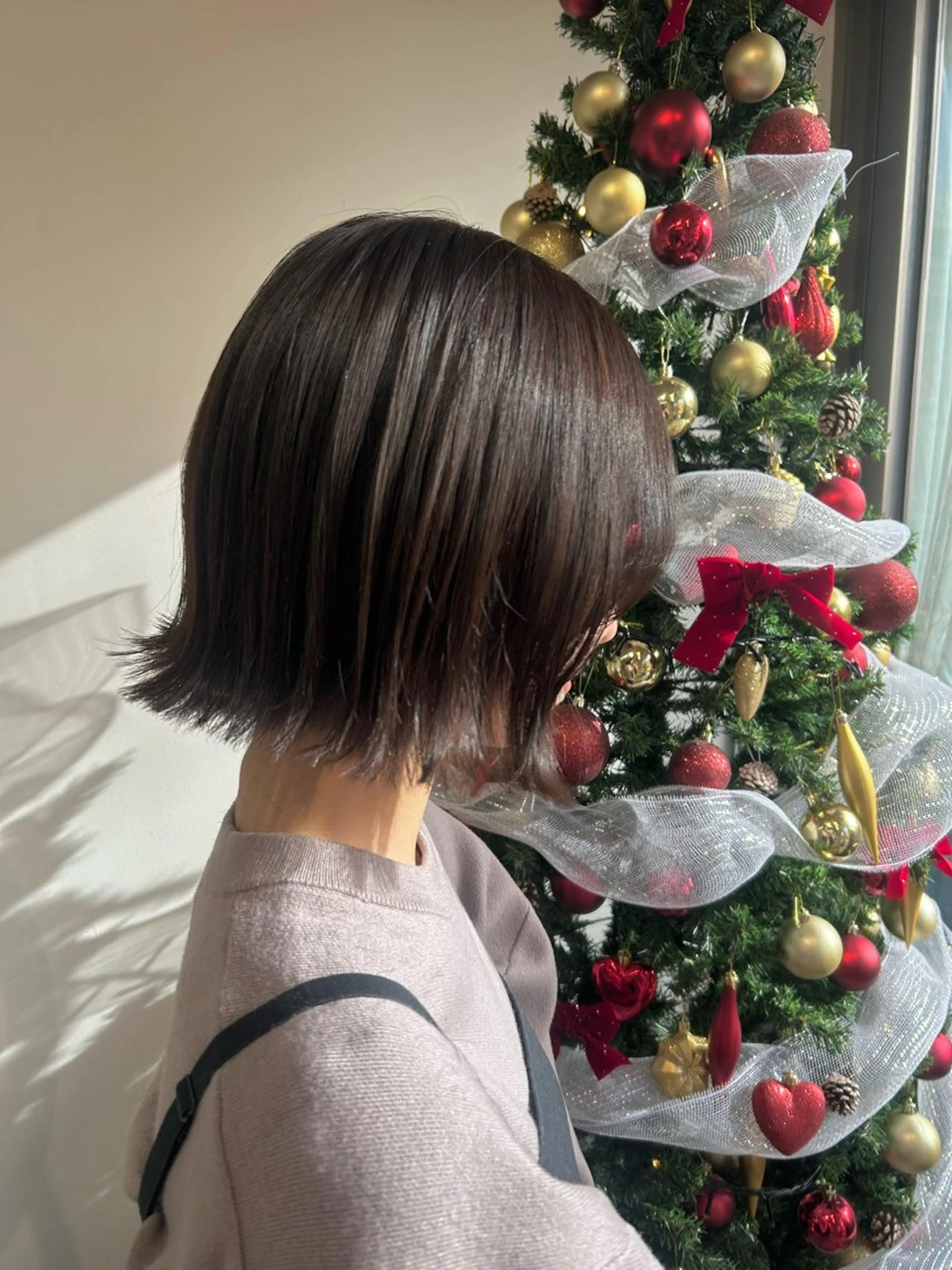 ミディアム カラー カット ヘアカラー トリートメント ベージュ/ダブルカラ ー/新潟駅/青柳萌果のヘアスタイル