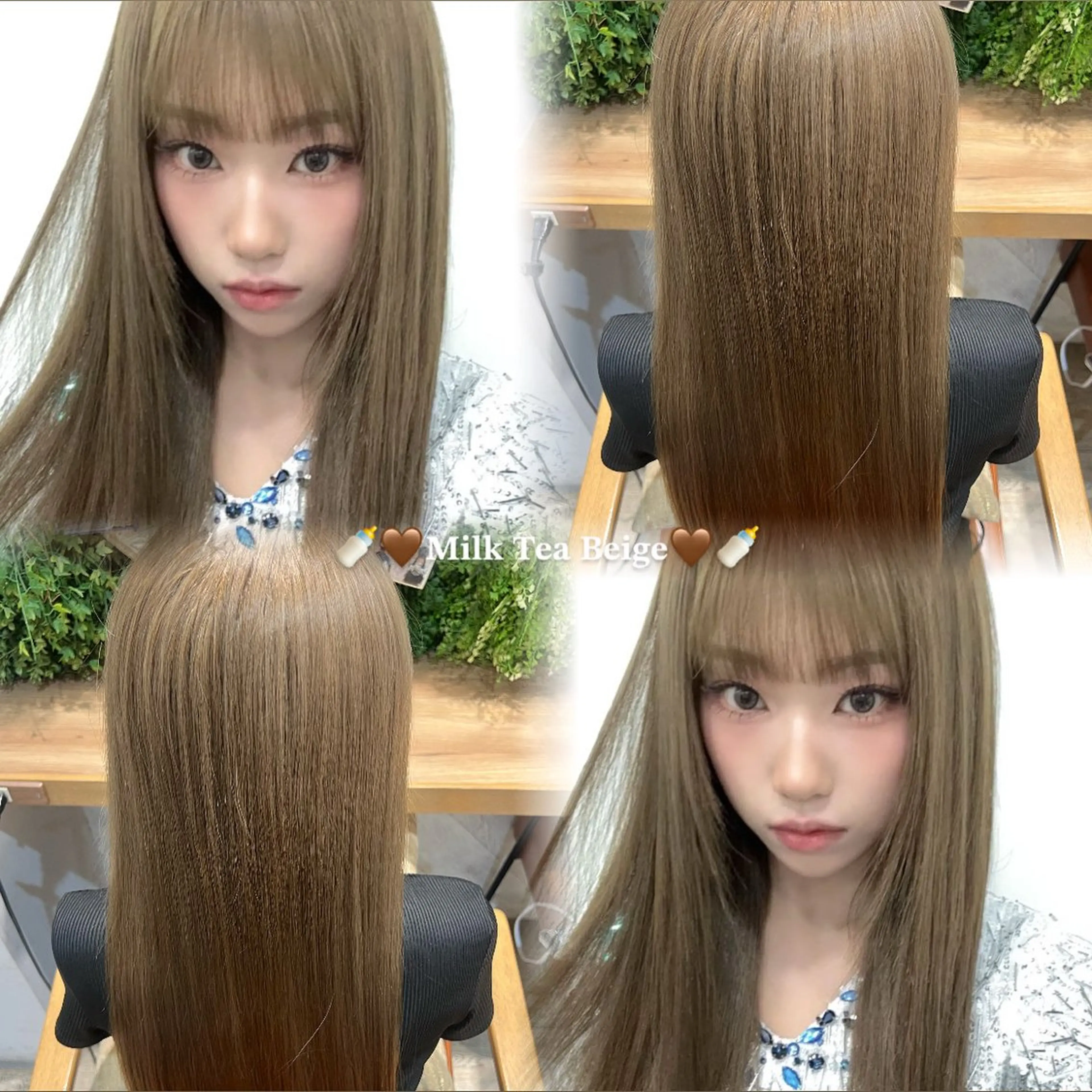 🫧🍼透明感ミルクティーカラー🍼🫧(ケアブリーチ込み)の写真