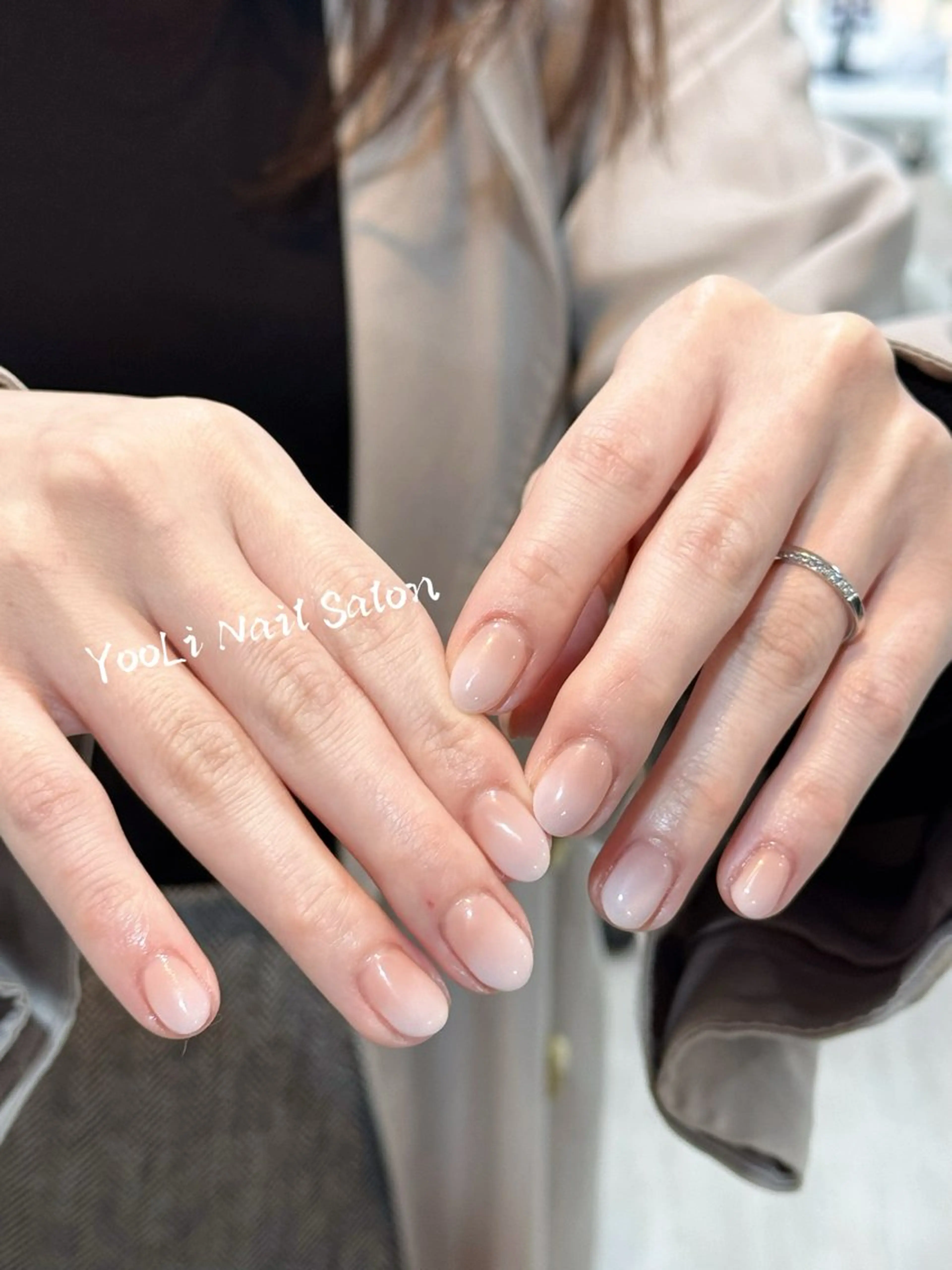ネイル アートネイル オーロラネイル チークネイル フレンチネイル ガラスフレンチ ハンドネイル 🎀🎀YooLi Nail Salonのネイルデザイン