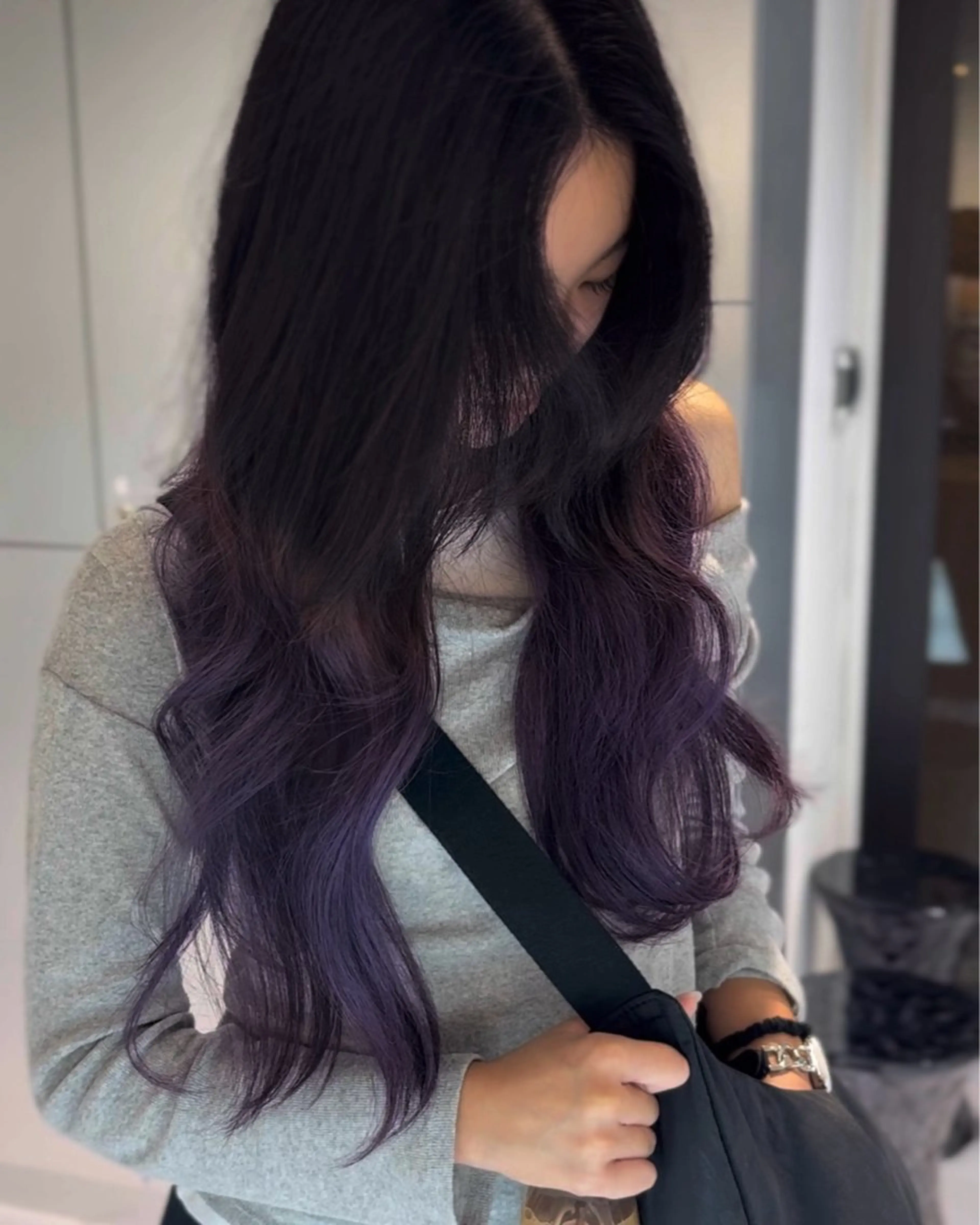 カラー グラデーションカラー ヘアカラー 🩵福岡ブリーチなし レイヤー/紫音🩵のヘアスタイル