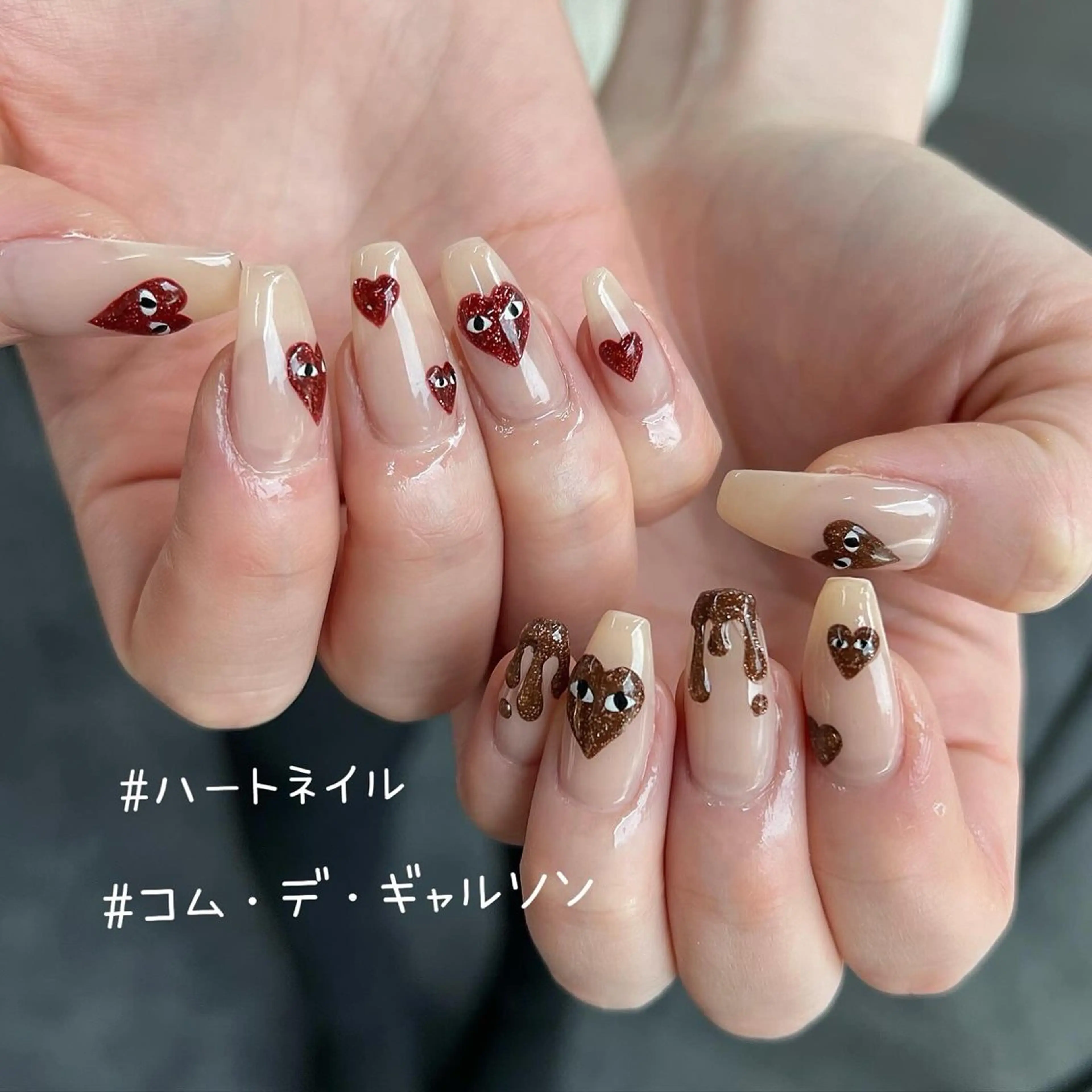 ネイル バレンタイン ハンドネイル フットネイル GRANDE大須 栄/店長 aki🌙のネイルデザイン