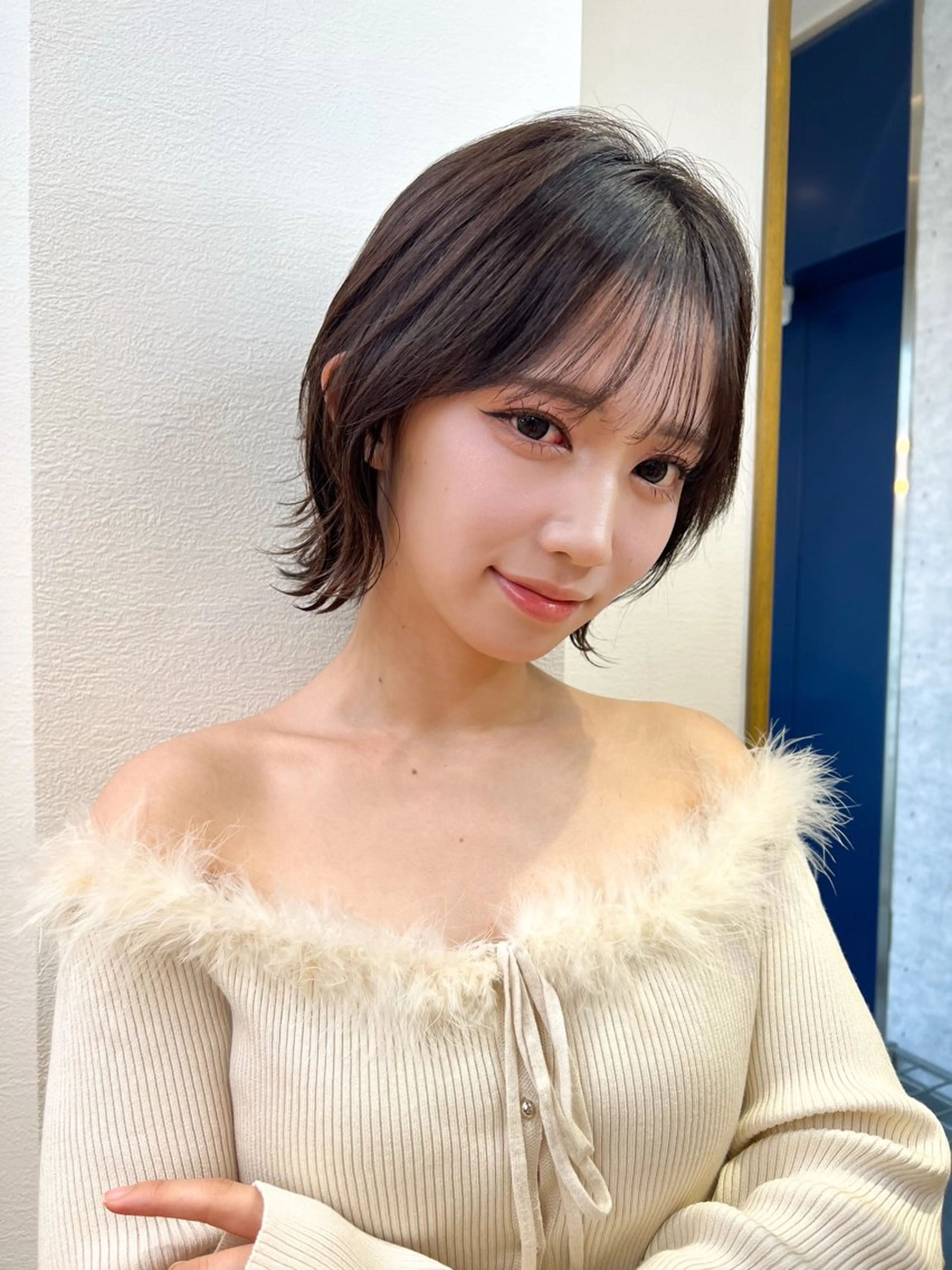 ショート カラー ボブ レイヤーカット カット ヘアカラー トリートメント ‎🤍レイヤー/ 縮毛矯正🖤菊池瑛士のヘアスタイル