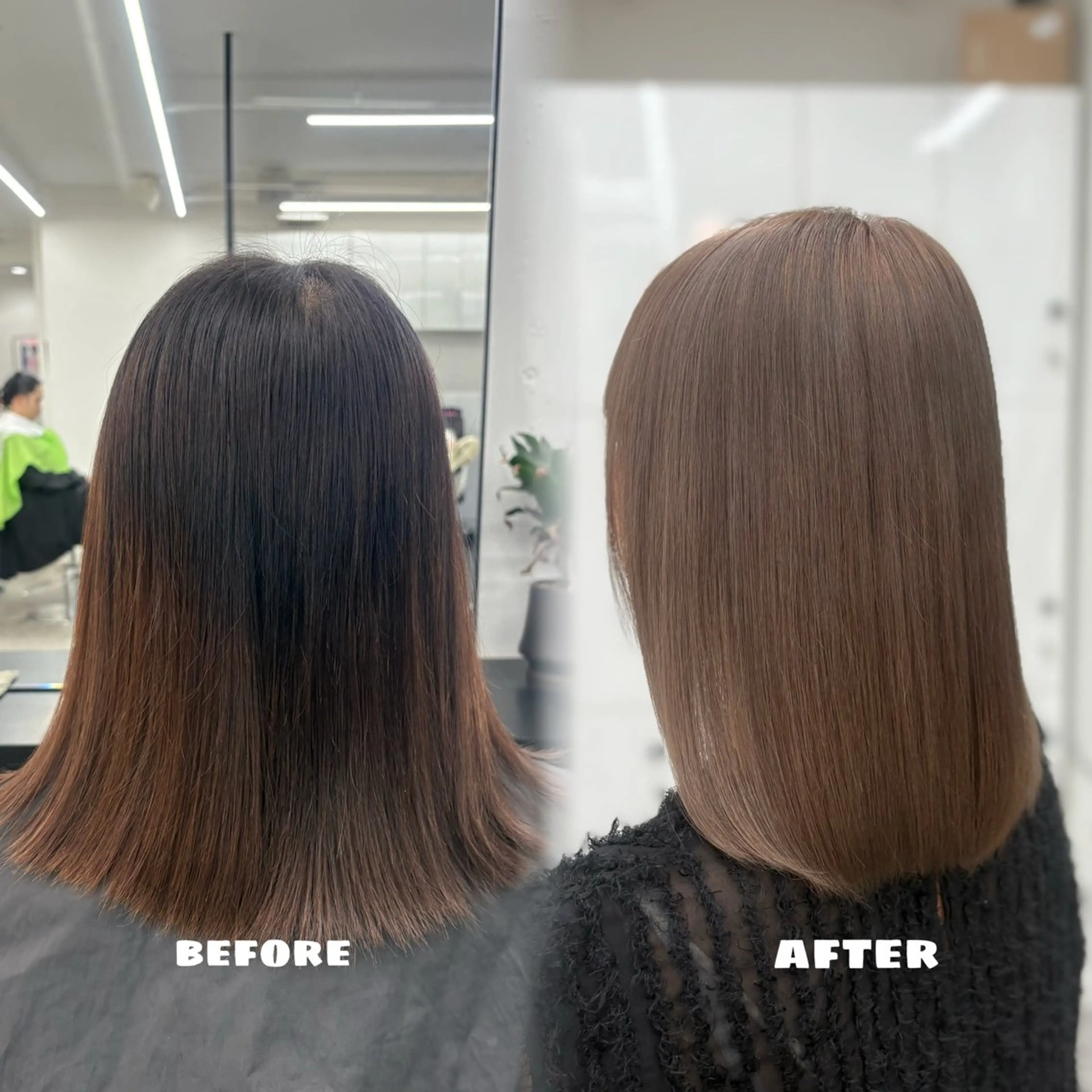 ミディアム カラー ベージュカラー ブリーチ 透明感カラー オリーブベージュ トリートメント 🌟ゆりあ🌟 JILLSTUDIOのヘアスタイル