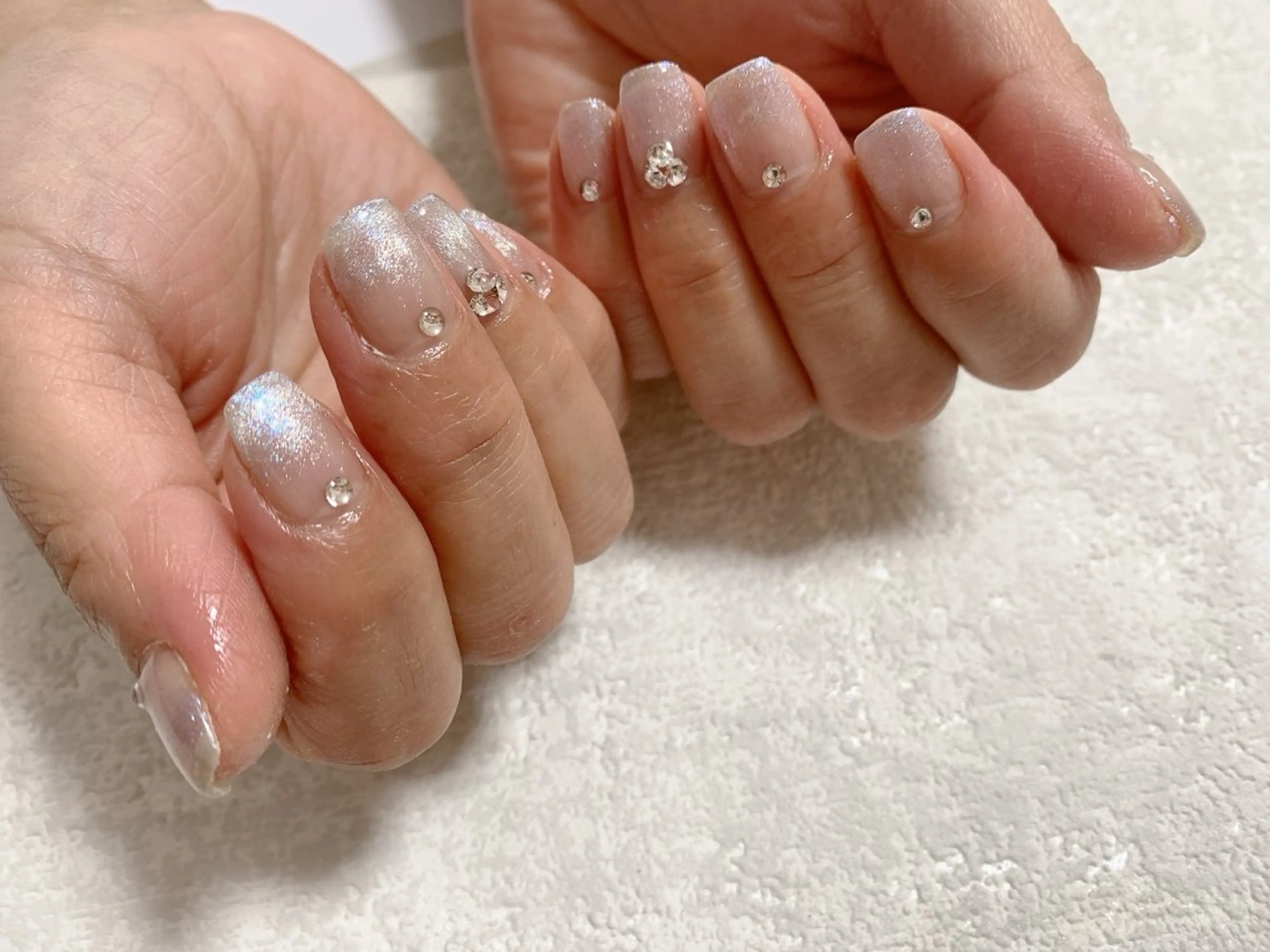 ネイル ジェルネイル グラデーション キラキラネイル マグネットネイル メンズネイル kiki nail たまプラーザのネイルデザイン