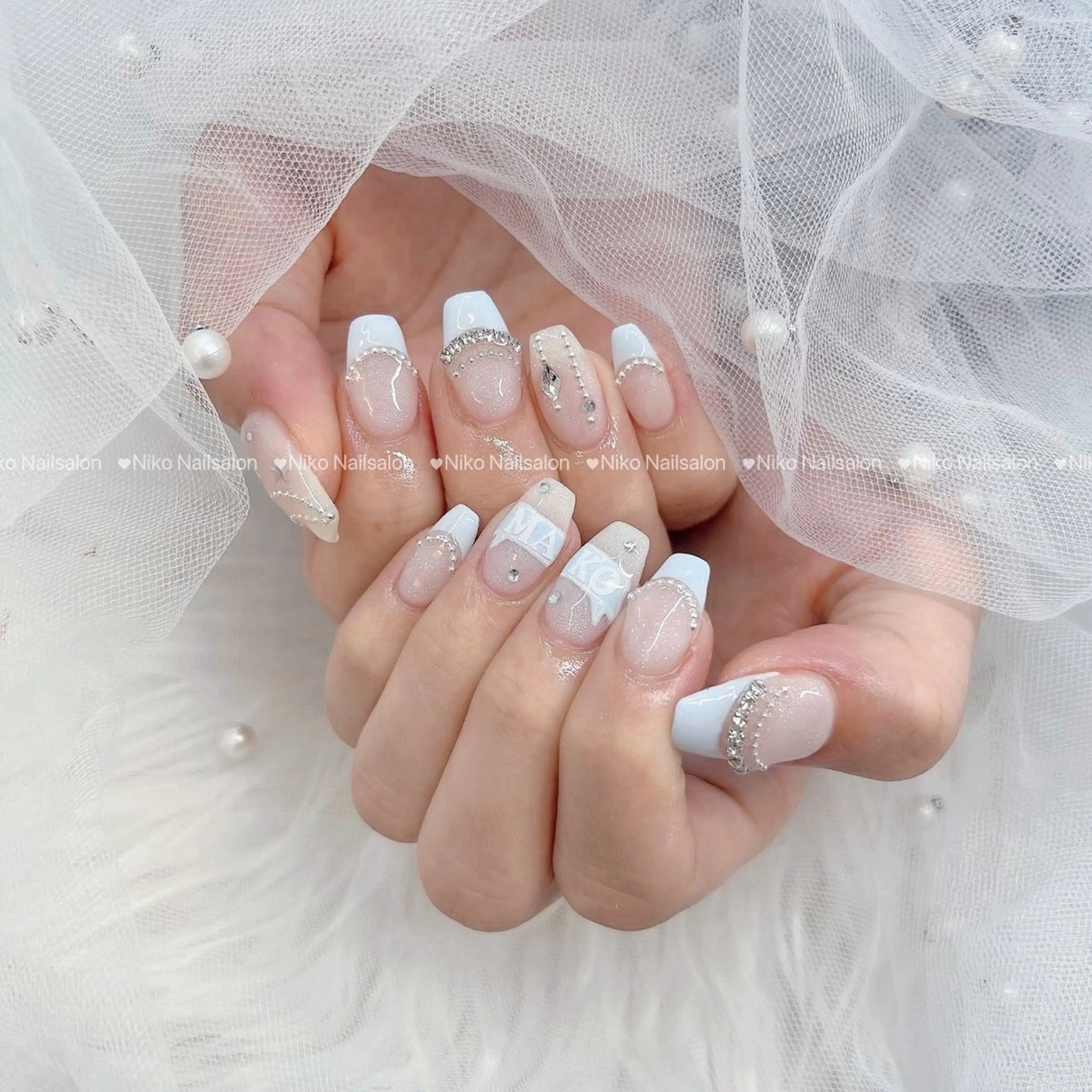 ネイル チークネイル 長さ出し フットネイル フレンチネイル ジェルネイル Niko Nail salon 銀座本店のネイルデザイン