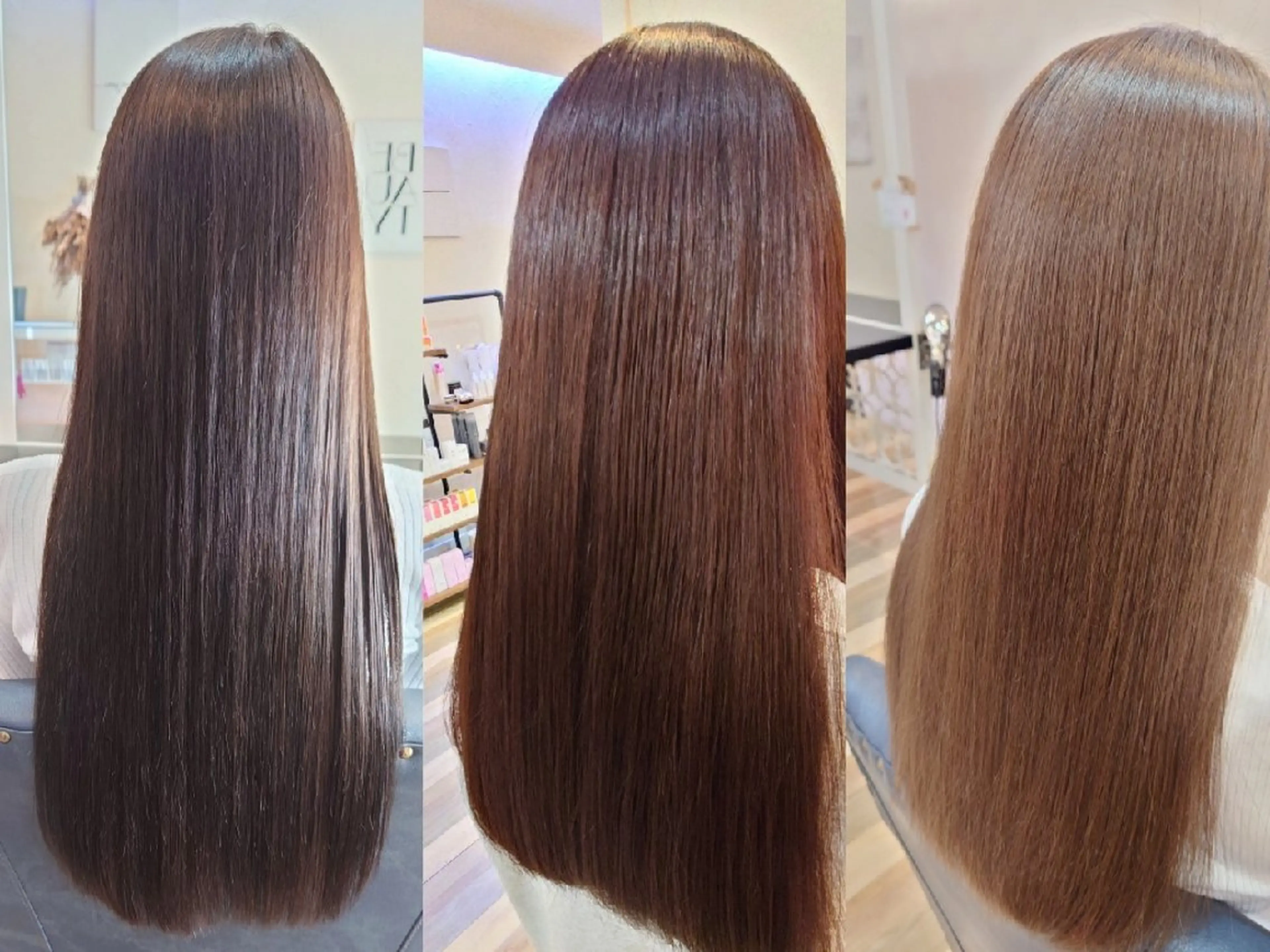 ミディアム カラー ブラウンカラー 髪質改善 こにし/蒲生四丁目 /美髪カラー/スパのヘアスタイル