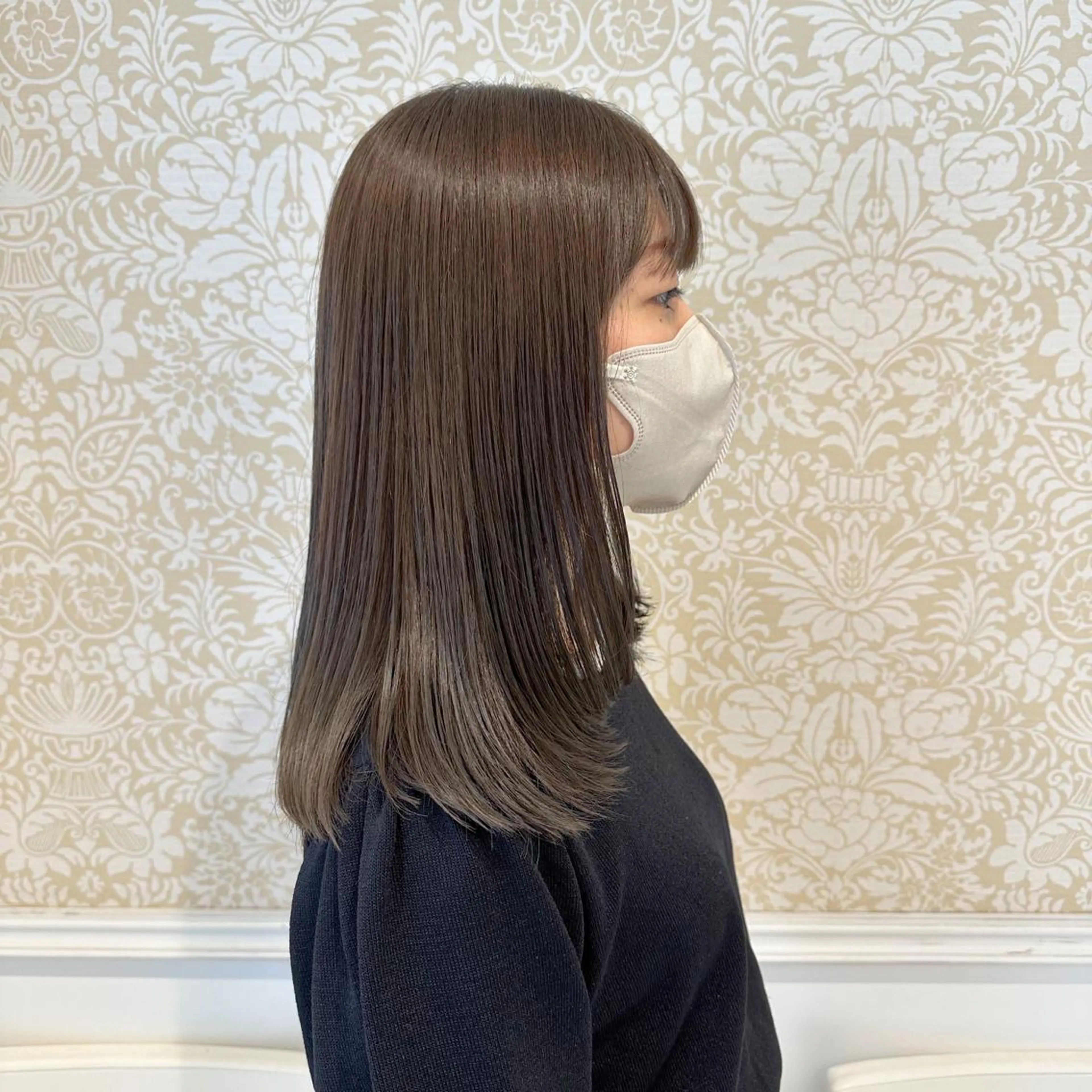 セミロング カラー 髪質改善カラー💎 オオネヨシナリのヘアスタイル