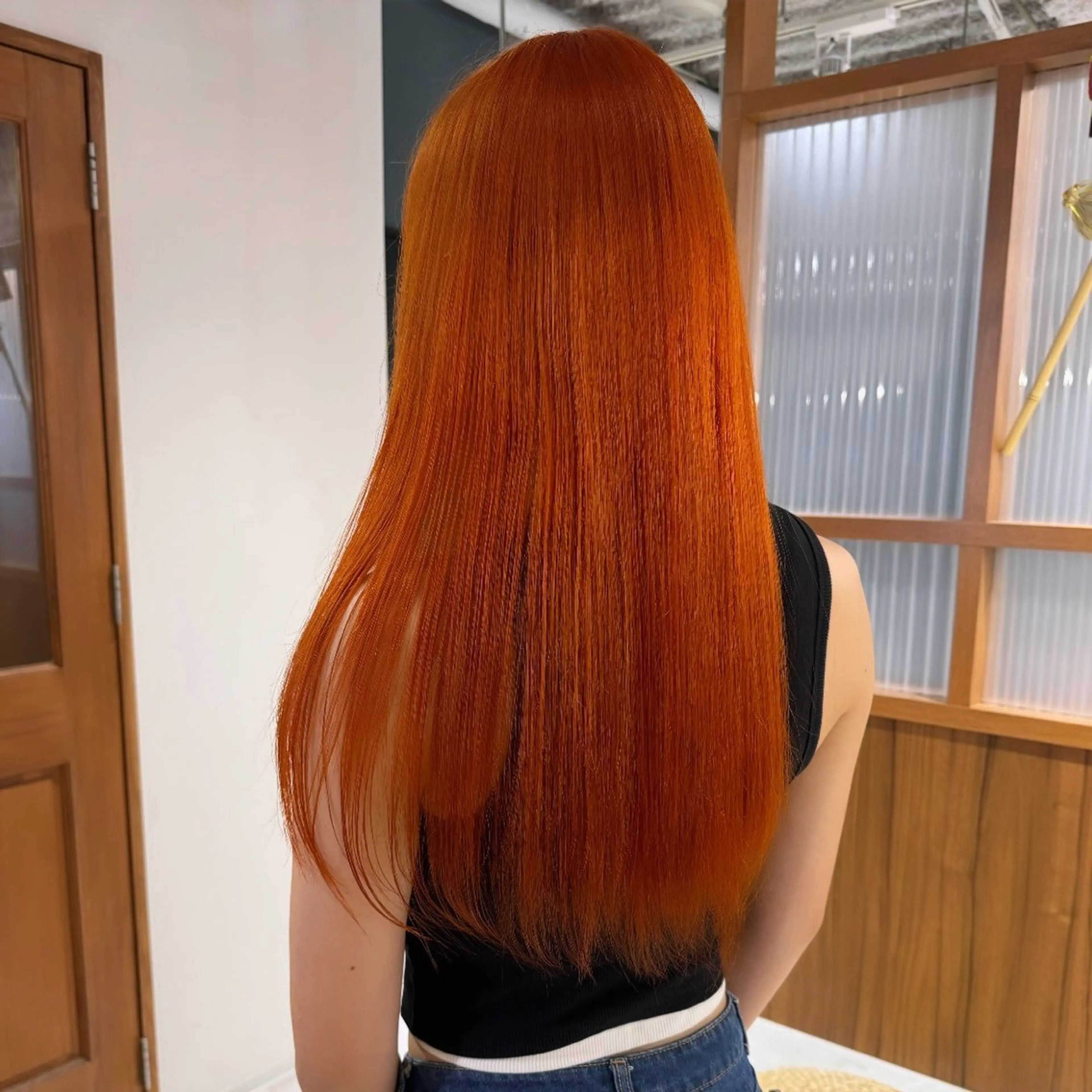 カラー オレンジ ヘアカラー トリートメント 優梨 EIGHT💞のヘアスタイル