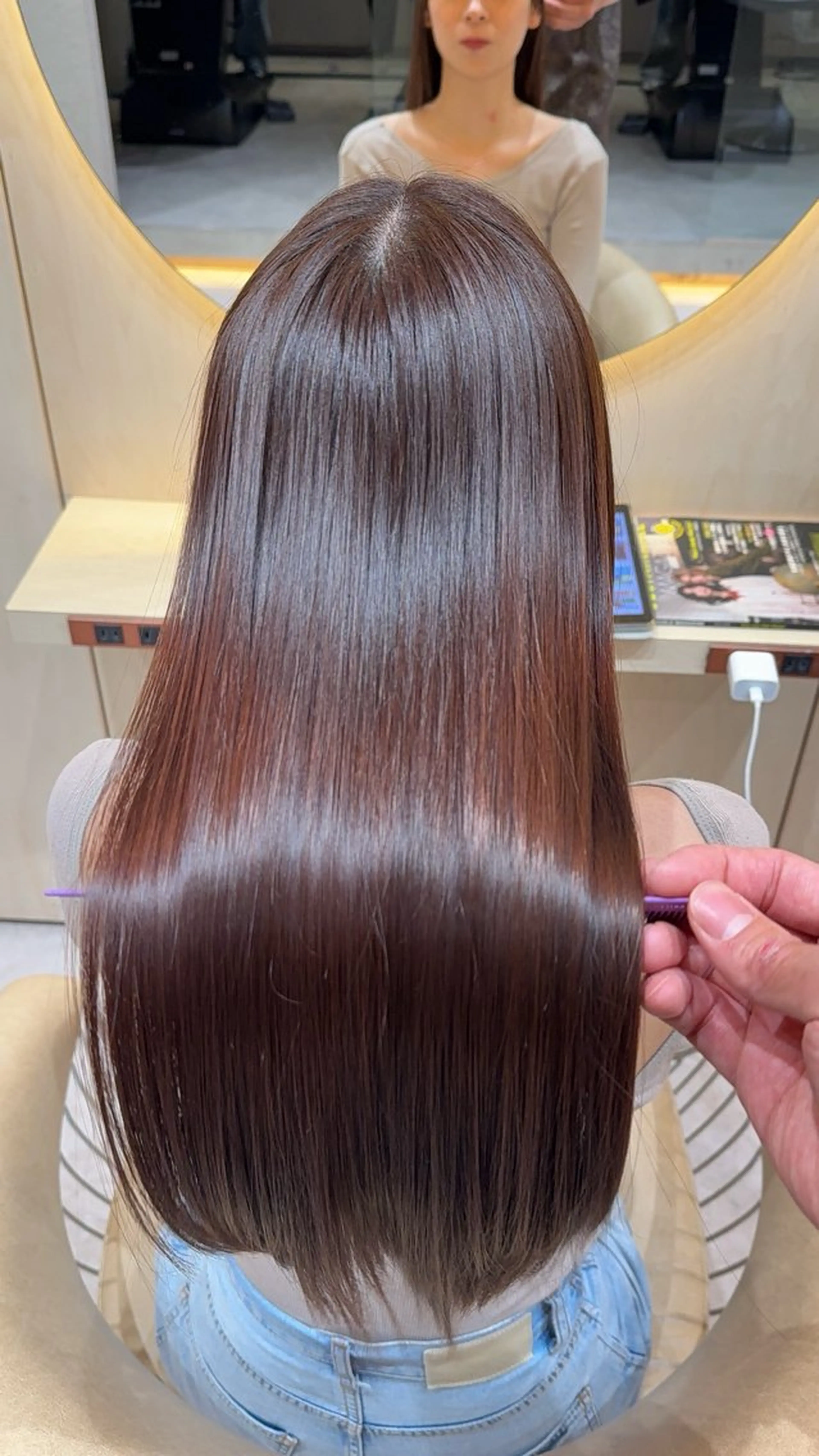 ロング カラー カット ヘアカラー 縮毛矯正 レイヤー❣️縮毛矯 川村利幸のヘアスタイル