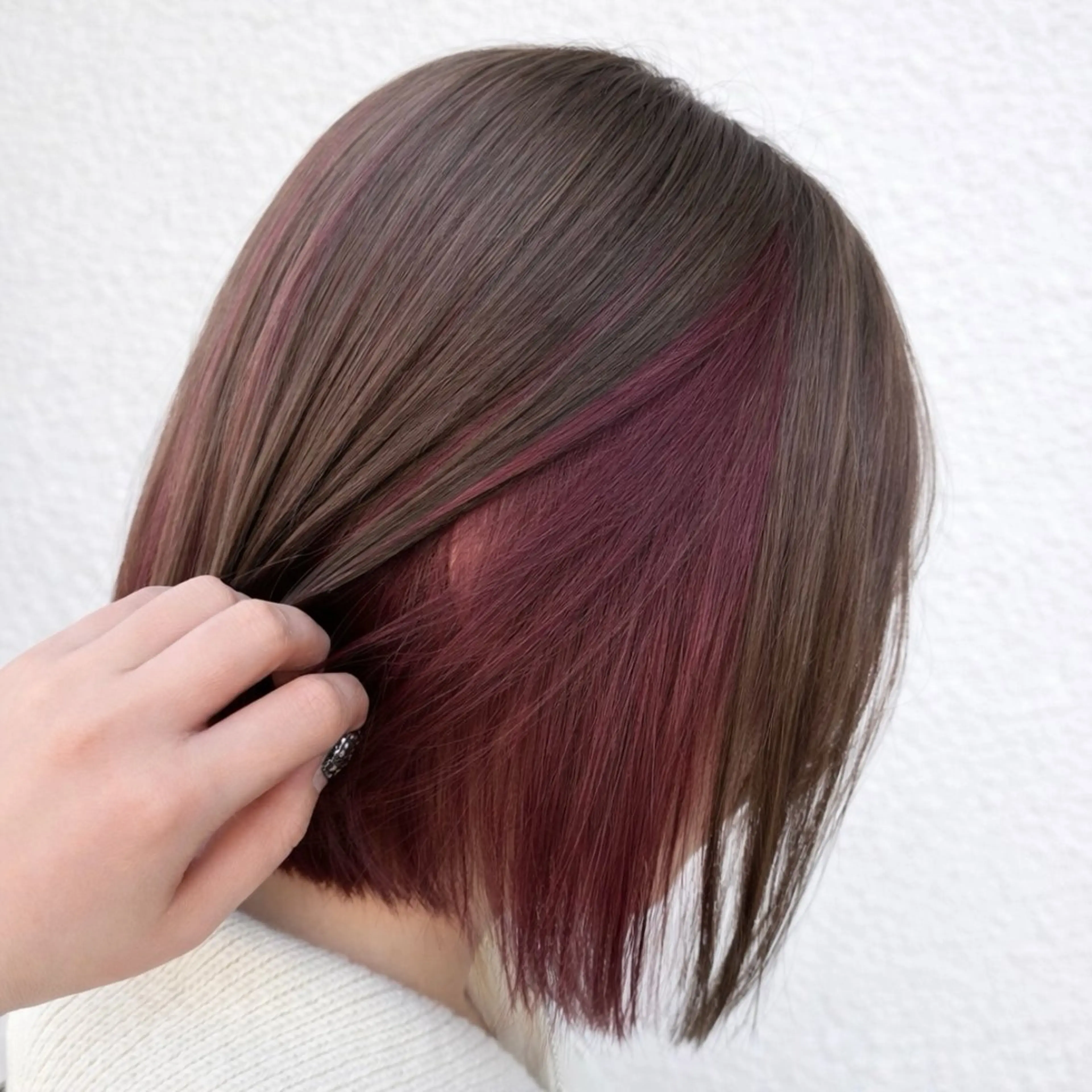 ショート カラー インナーカラー ボブ カット ヘアカラー 佐藤 舞のヘアスタイル