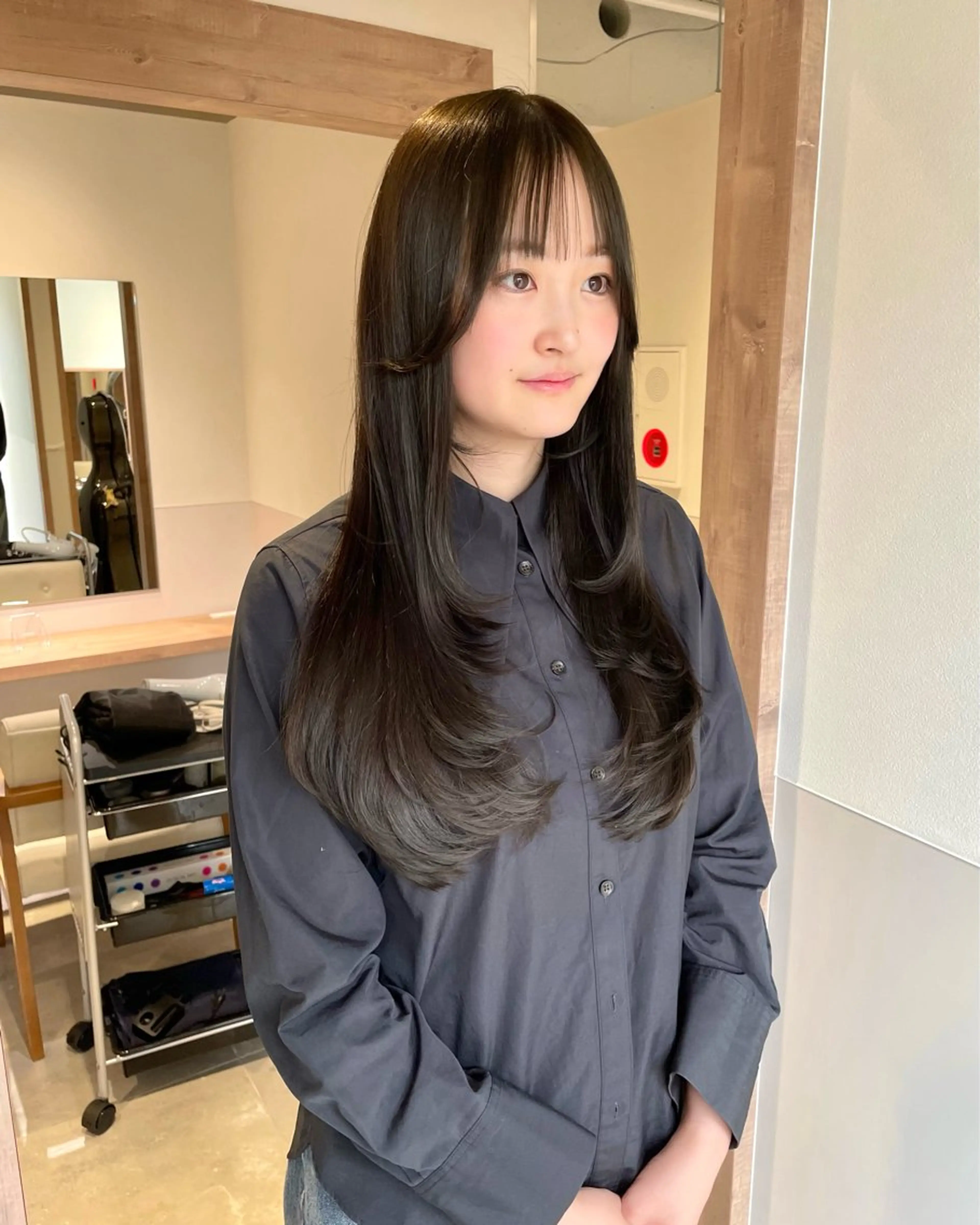 ロング カラー 顔周りカット レイヤーカット カット ヘアカラー トリートメント 武田 清久のヘアスタイル