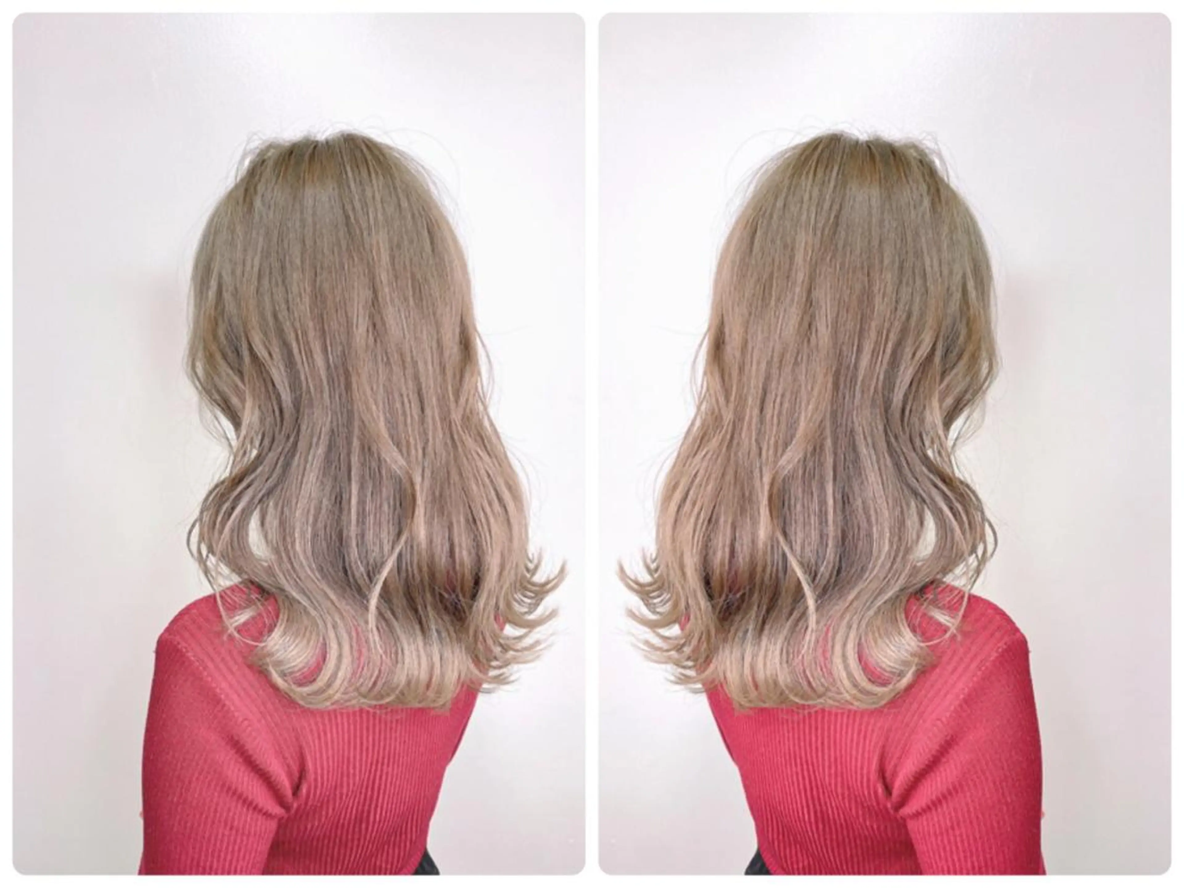 セミロング カラー ヘアアレンジ フェザーパーマ/ ダブルカラー/藤田のヘアスタイル