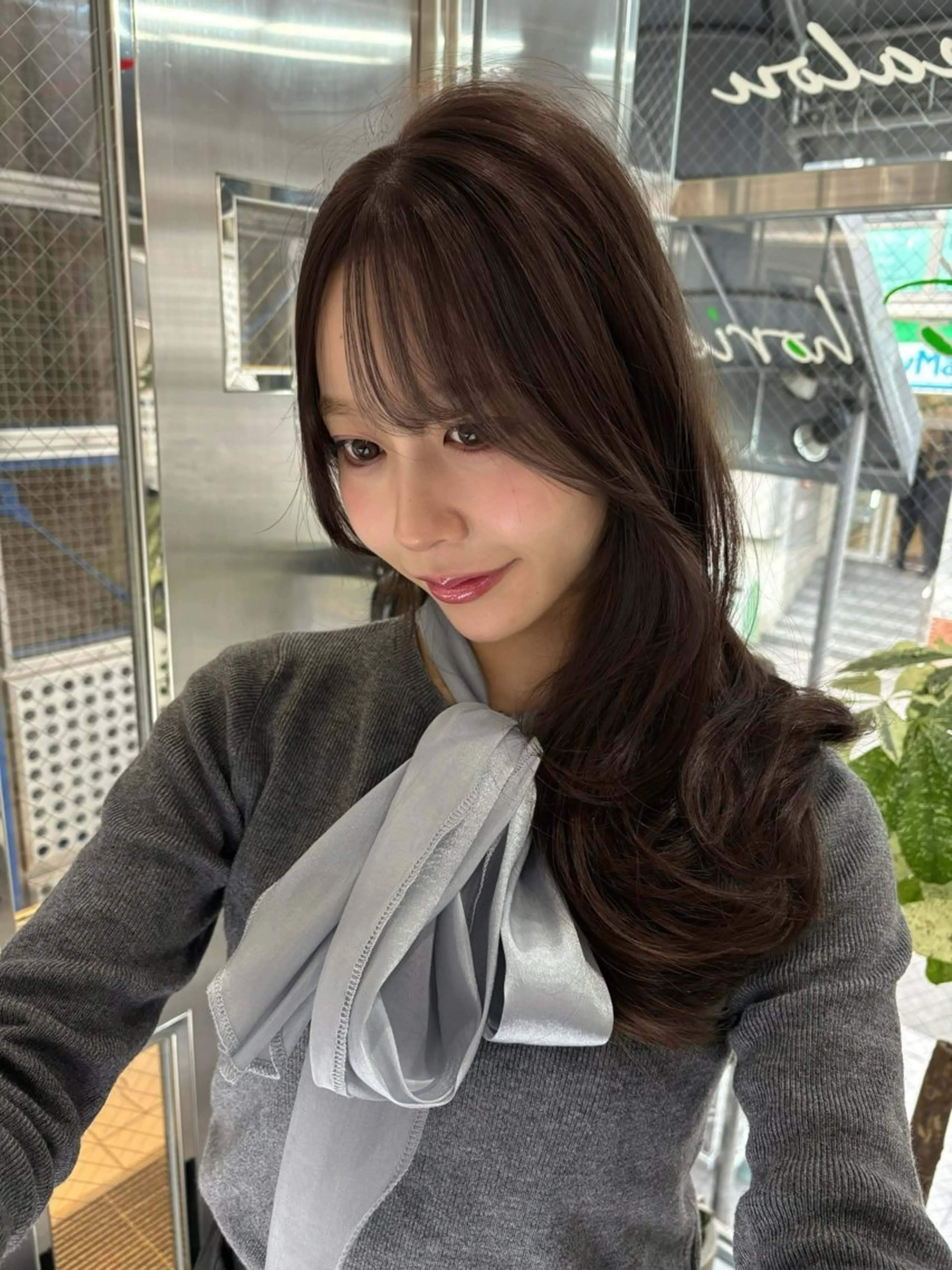 ロング カラー カット ヘアカラー トリートメント 堀江/透明感 ベージュ/白川幸太のヘアスタイル