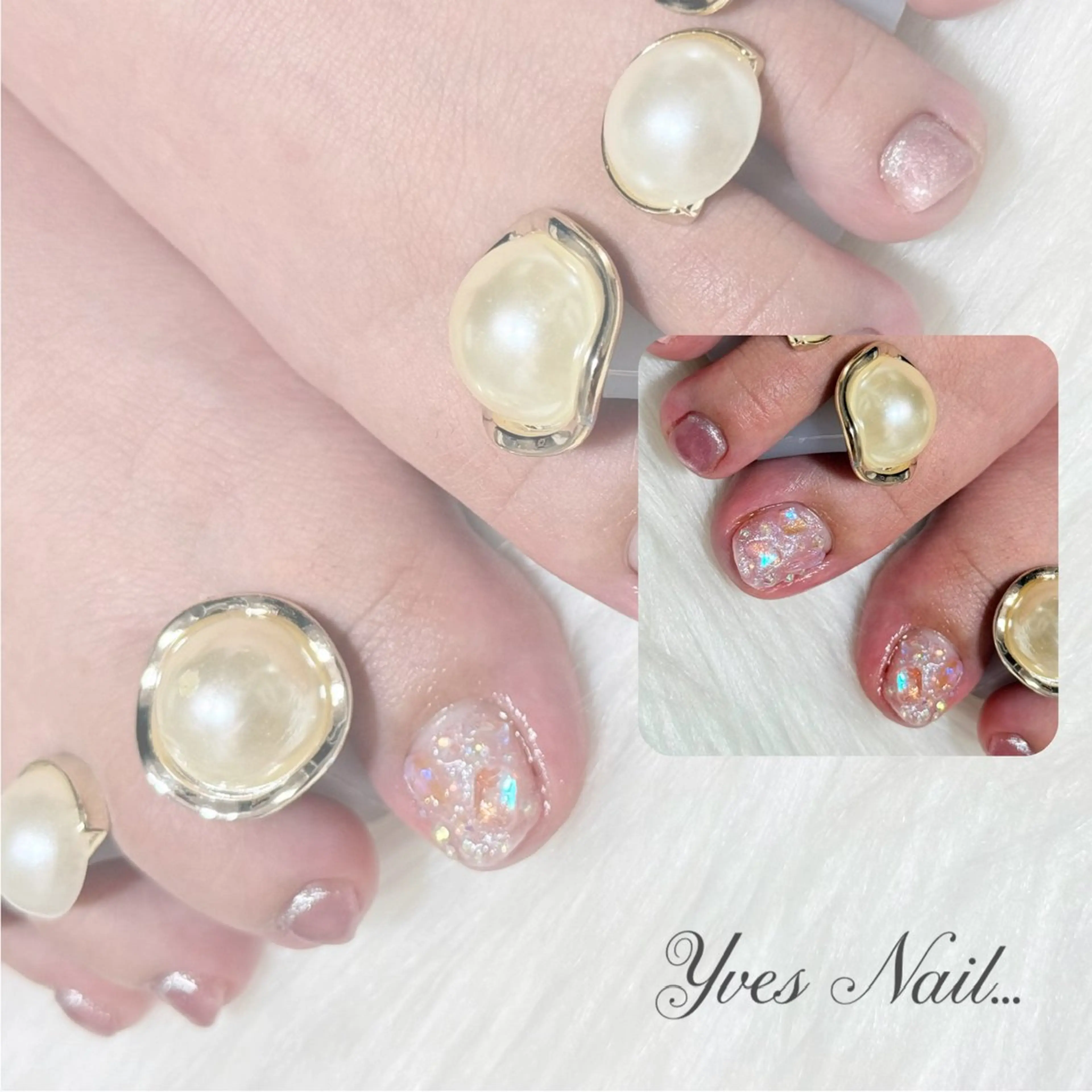 ネイル フットネイル キラキラネイル ピンク フットネイル kanno yのネイルデザイン