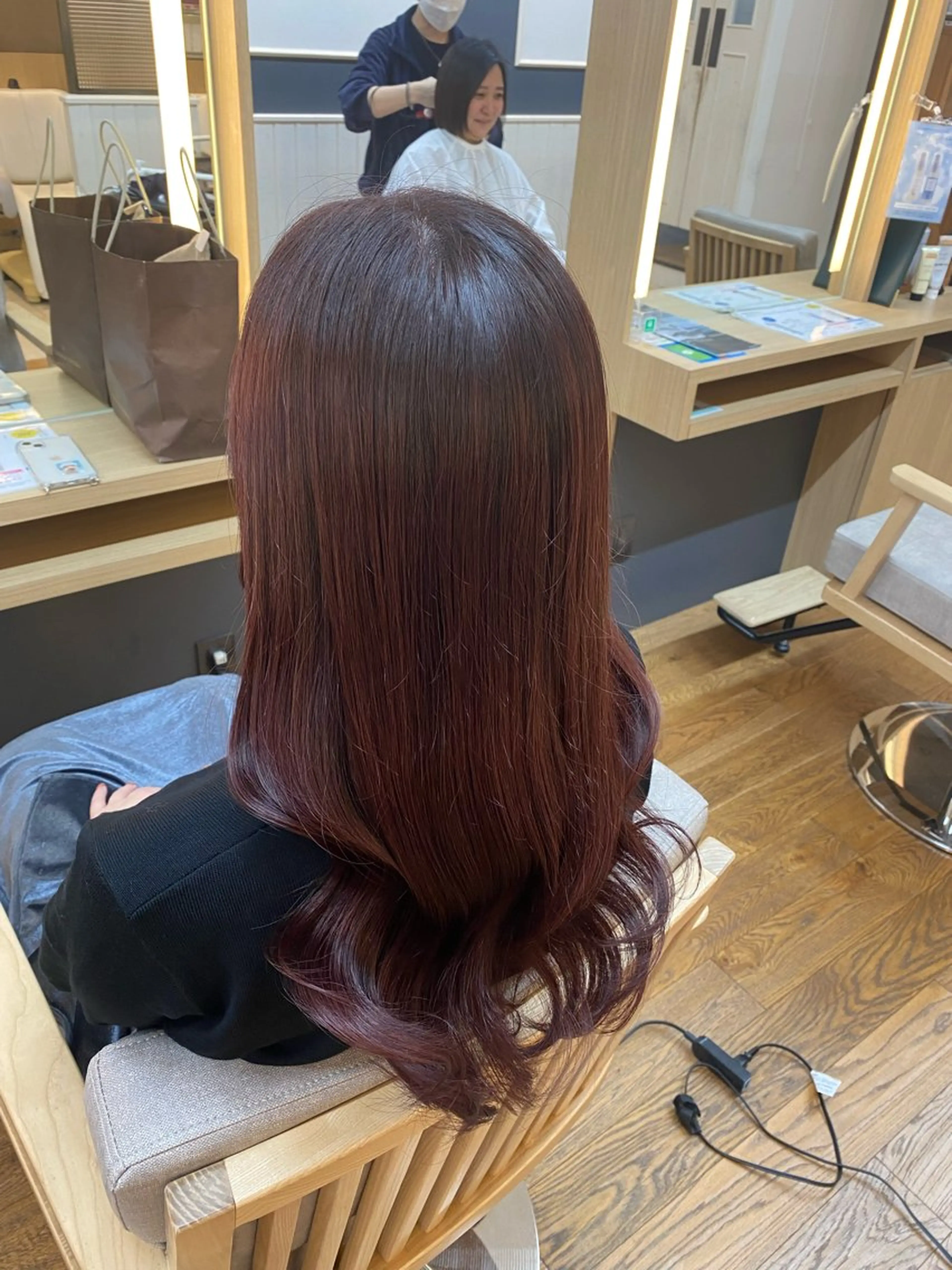 ロング カラー ヘアアレンジ ブラウンカラー レッドカラー レッドブラウン 韓国風ヘア カット ヘアカラー トリートメント 韓国ヘア sasugaのヘアスタイル