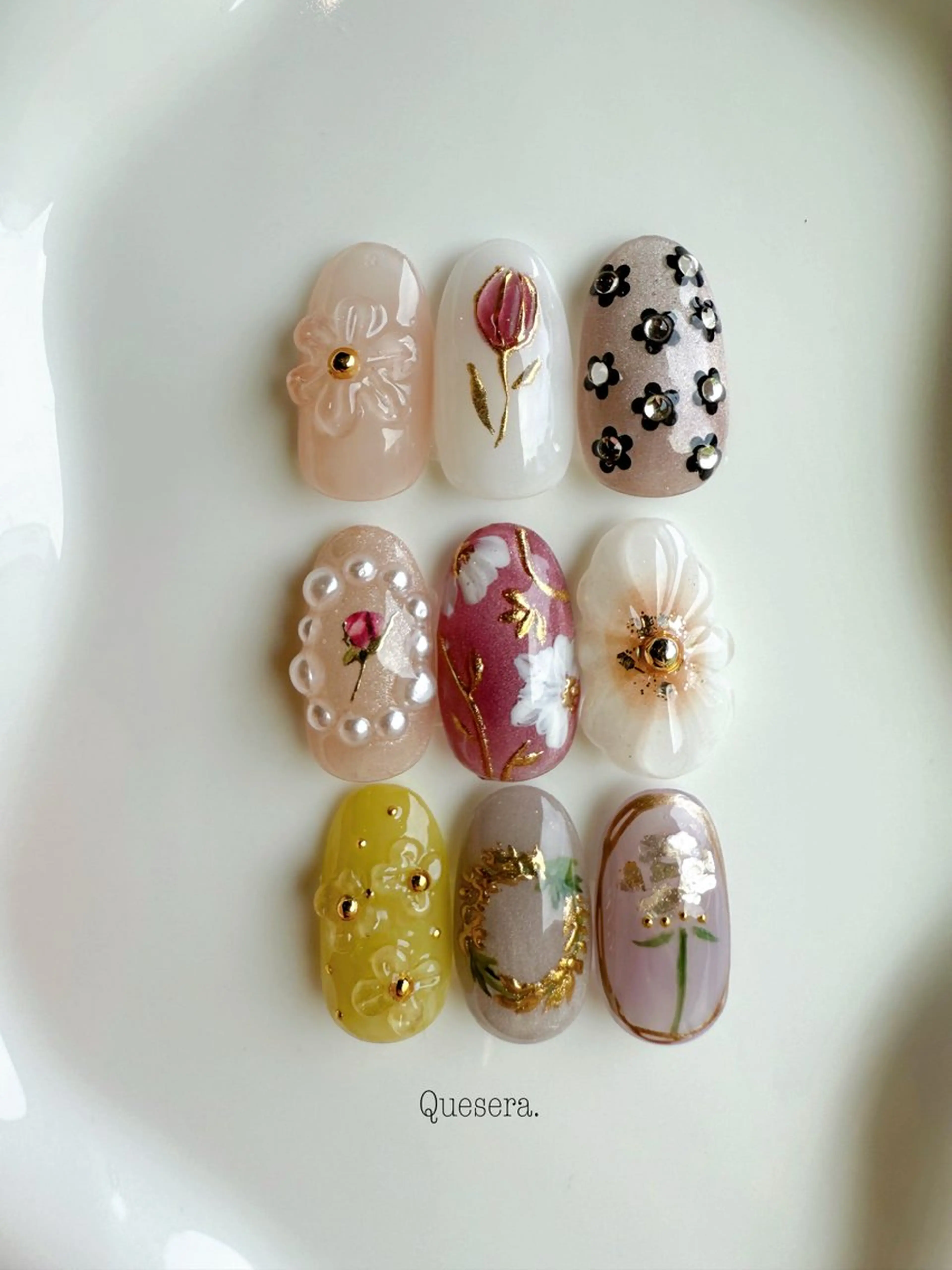 ネイル フラワーネイル 春ネイル Quesera. nail  yuuのネイルデザイン