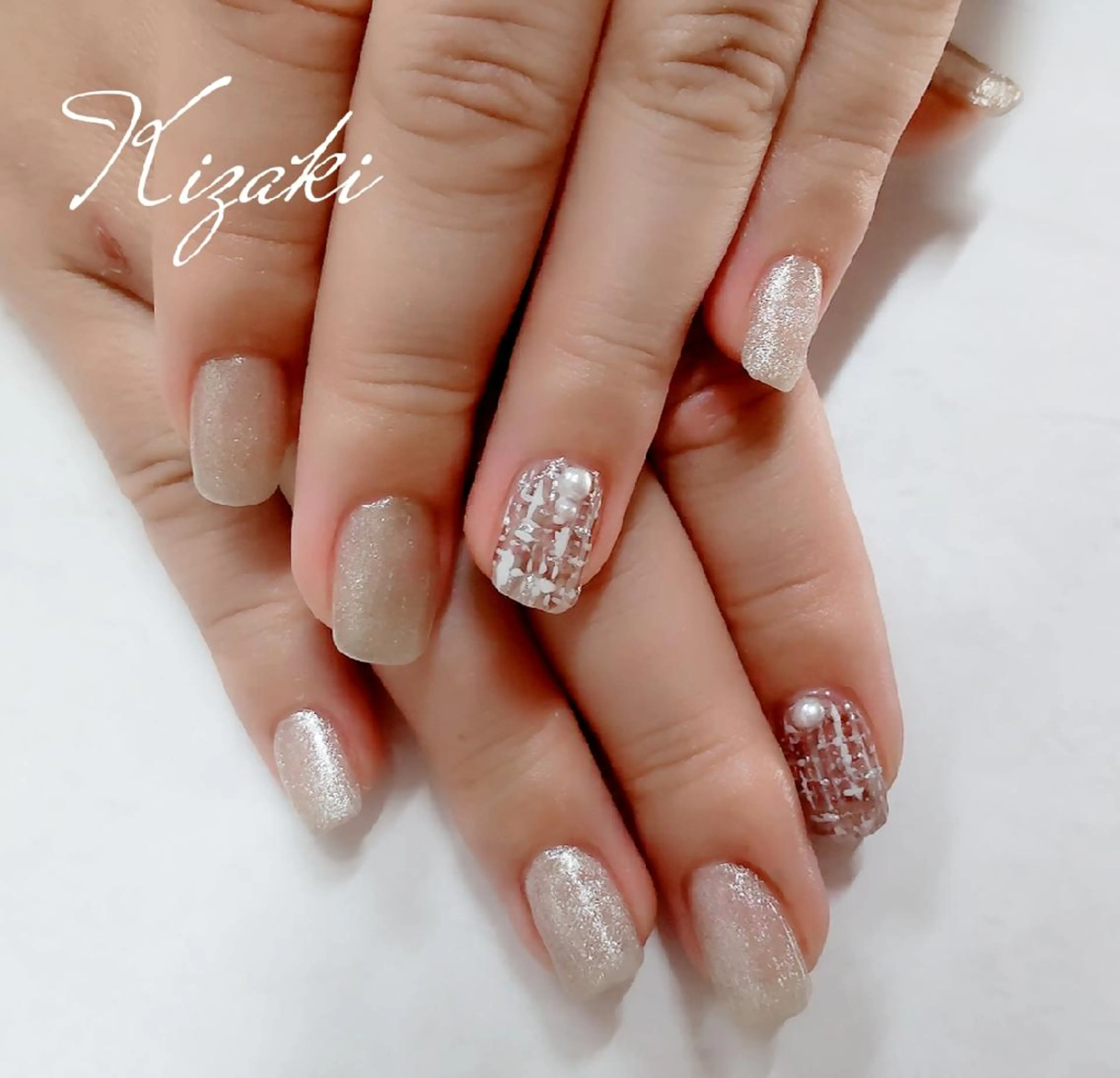 ネイル マグネットネイル ツイードネイル Kizaki.. Saoriのマツエク・マツパデザイン