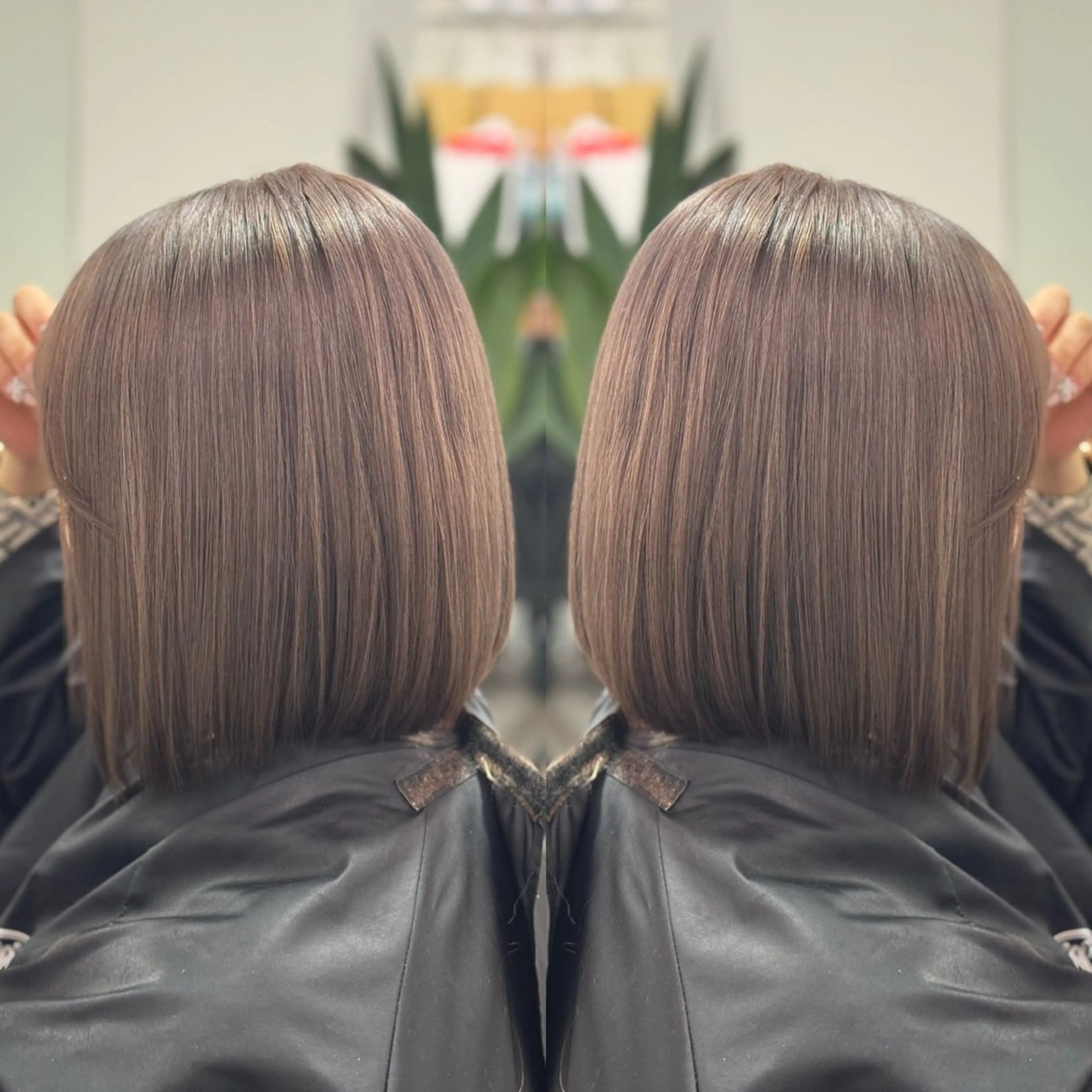 ショート カラー ヘアカラー トリートメント バレイヤージュ ボブ🌈ナツヤのヘアスタイル