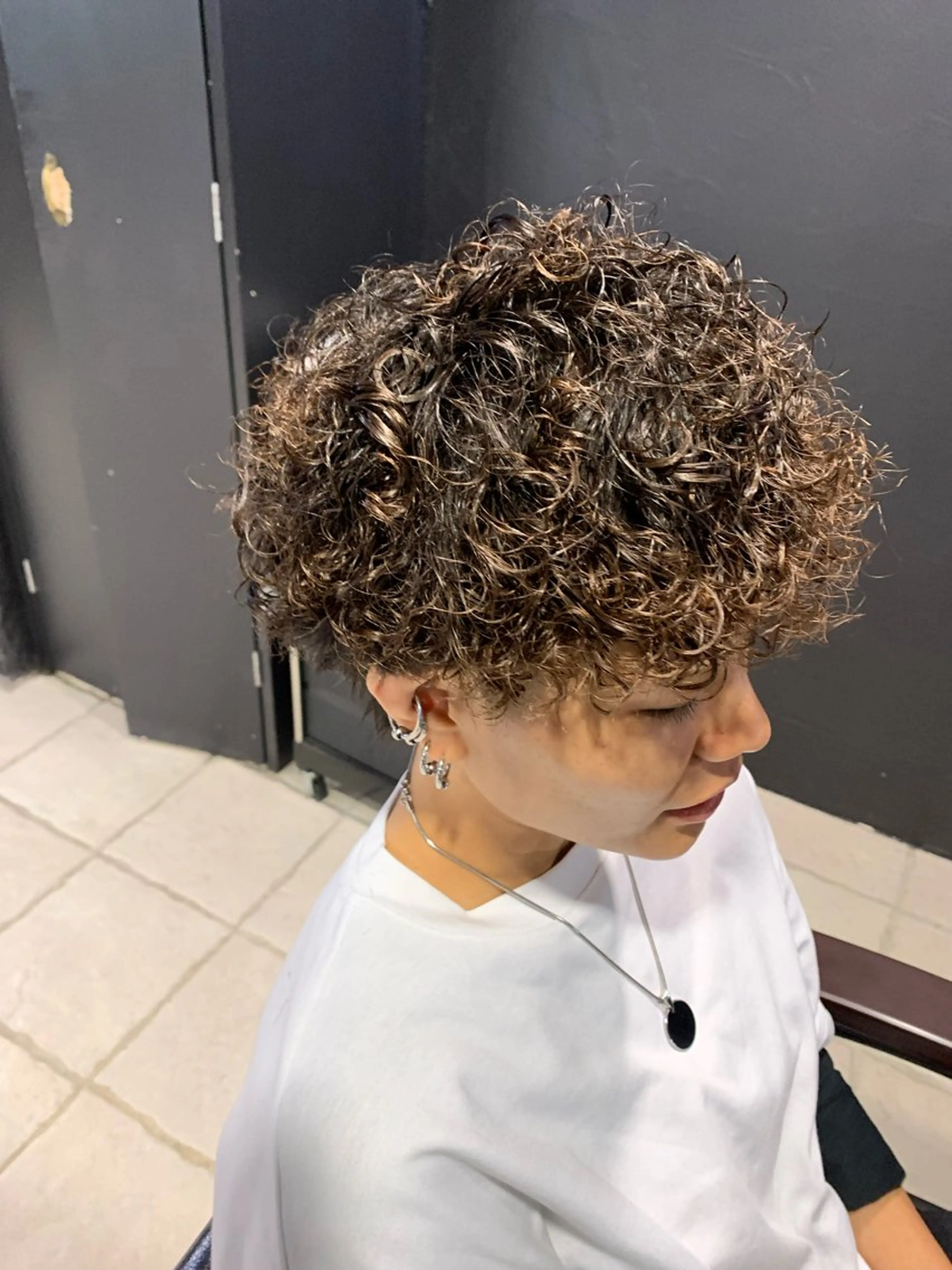 ミディアム メンズ カット パーマ トリートメント ヘアセット メンズパーマ/難波/ 心斎橋　室園亮佑のヘアスタイル