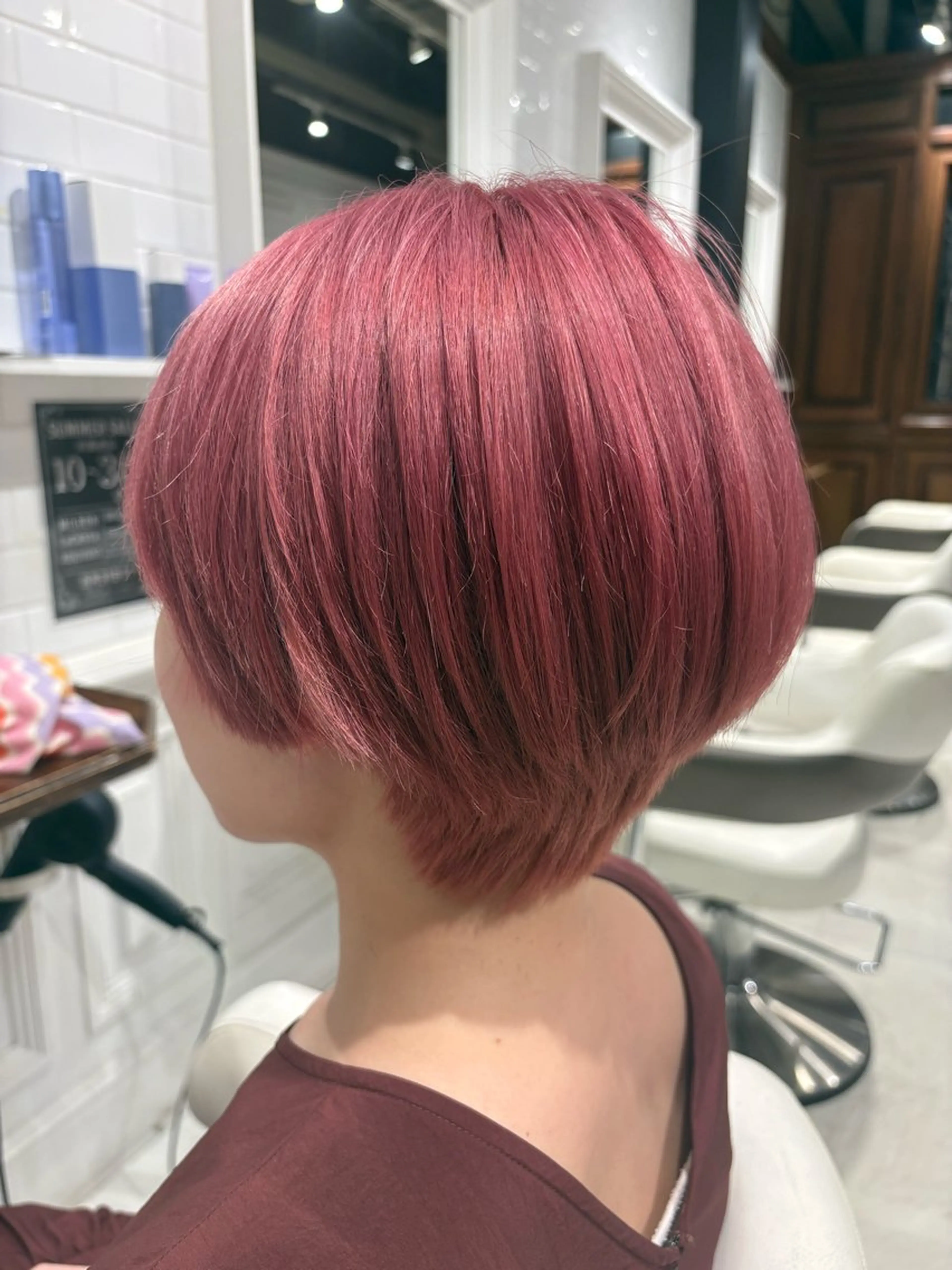 ショート カラー ブリーチ ピンクカラー ハラユウタ 千歳船橋駅のヘアスタイル