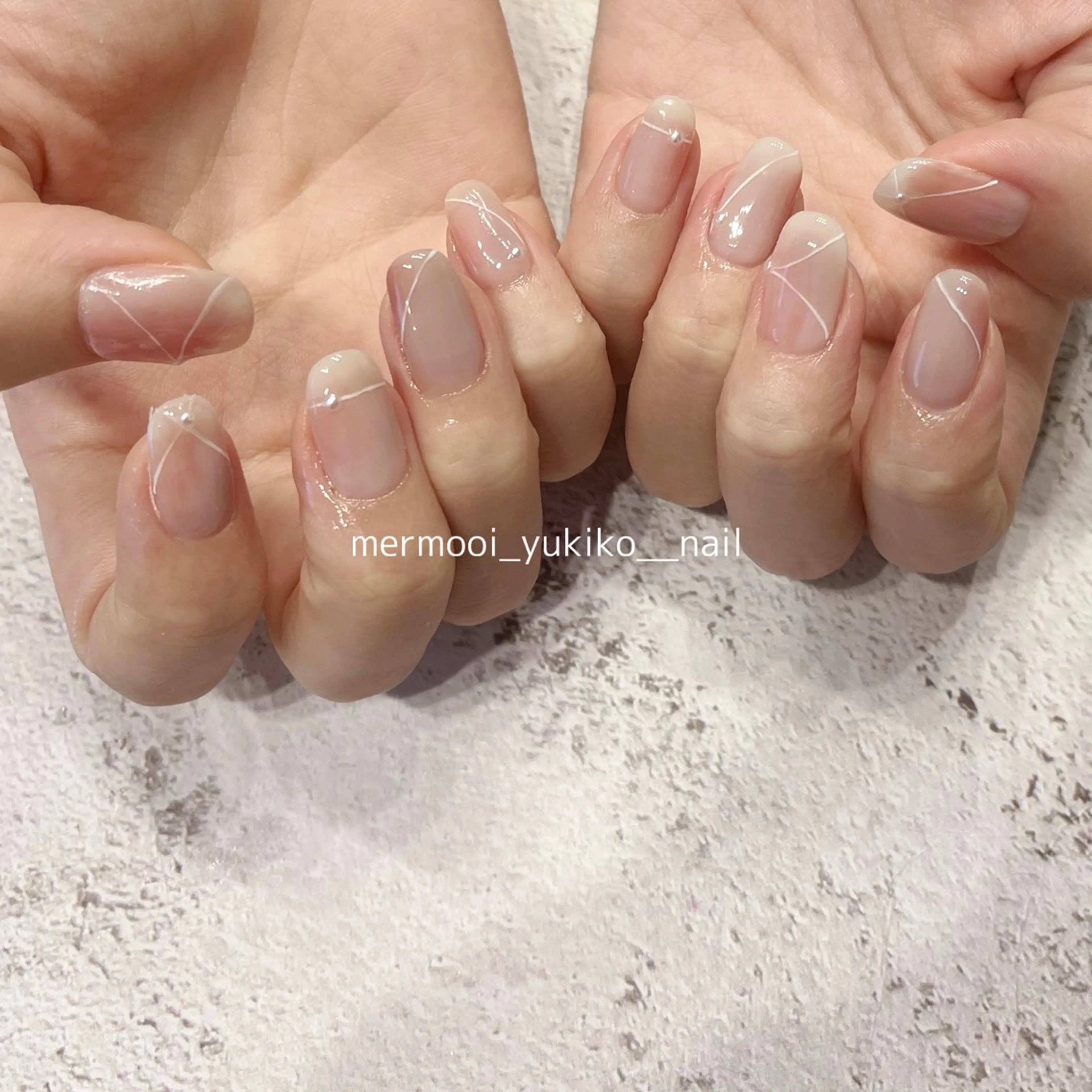 ネイル アートネイル ジェルネイル 韓国ネイル ニュアンスネイル オフィスネイル melumooi nailのネイルデザイン