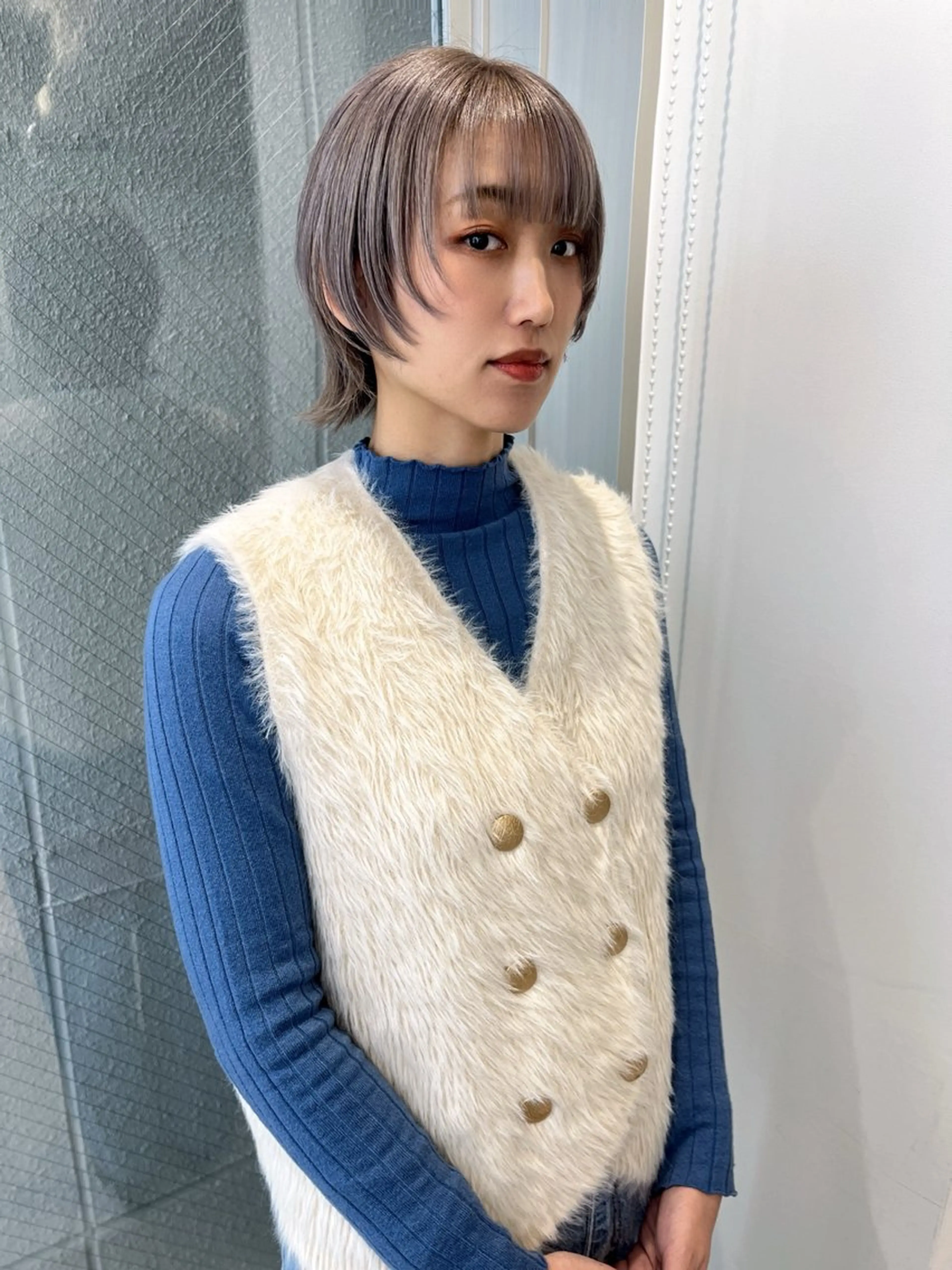 ショート 暖色系/レイヤー/ パーマ/貞金瑞波のヘアスタイル