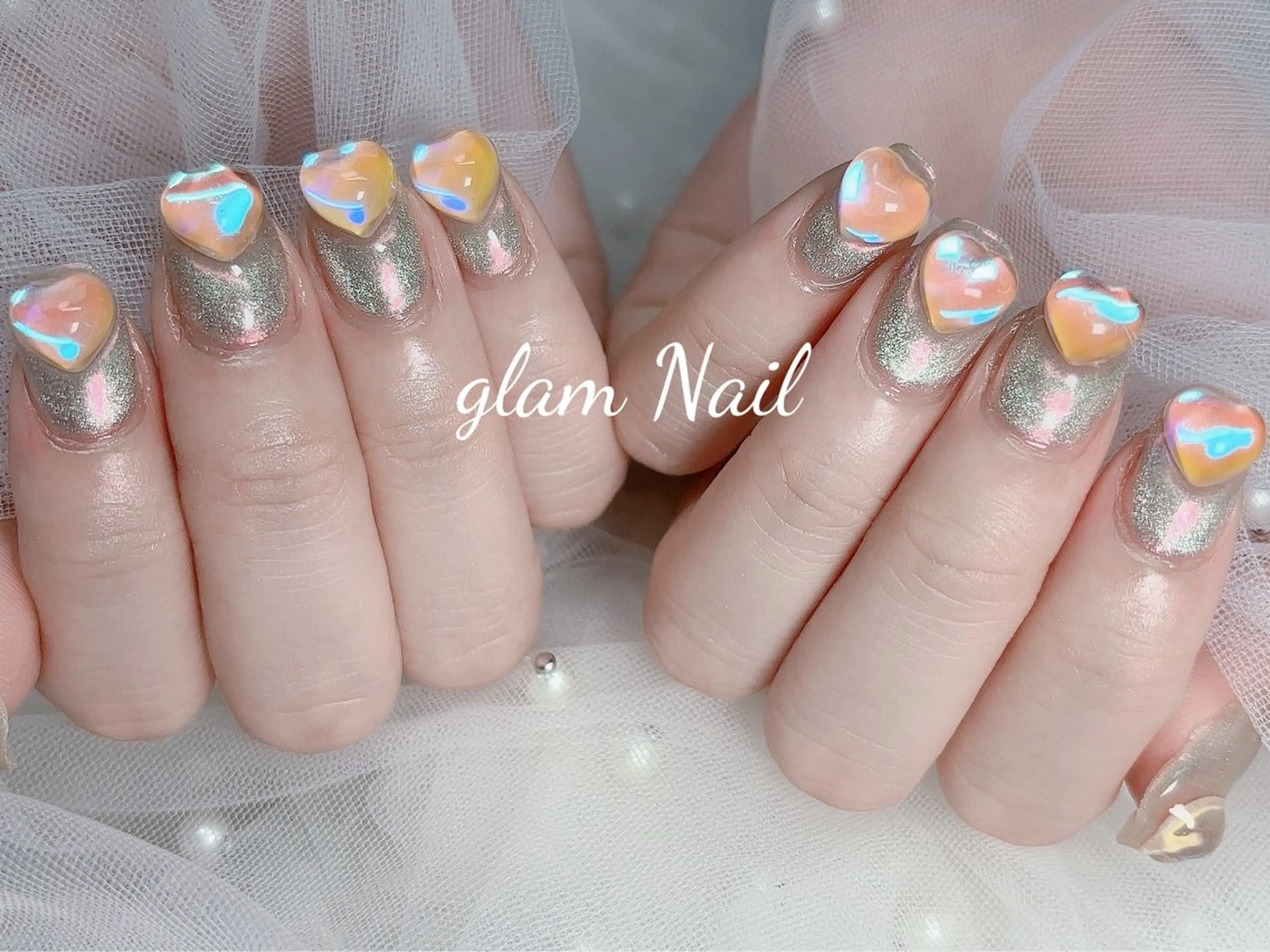 ネイル エツメ💅 長さだし🎀デザインのネイルデザイン