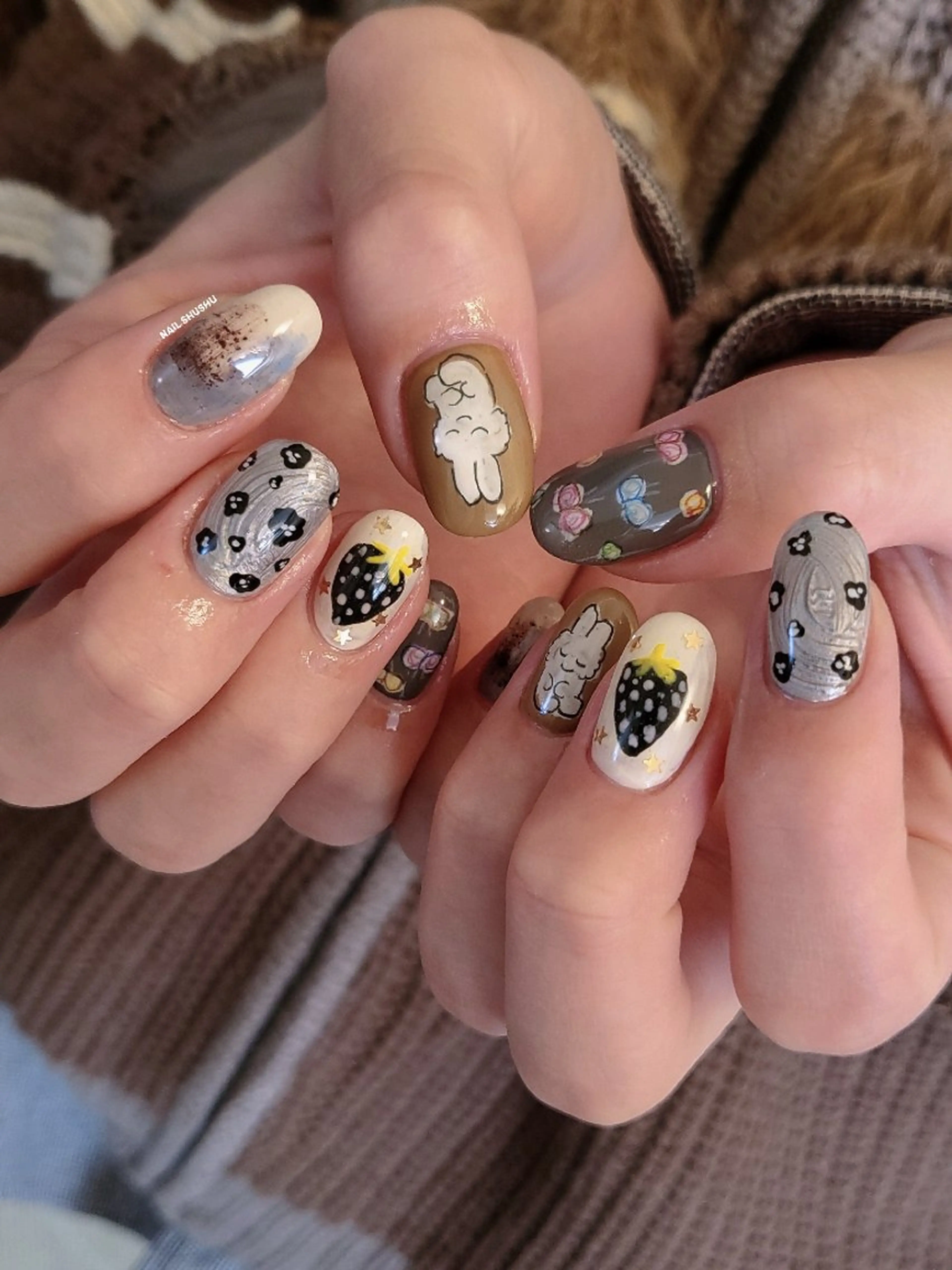 ネイル ハンドネイル 3dパーツ/流行り 👧shushu❤️のネイルデザイン