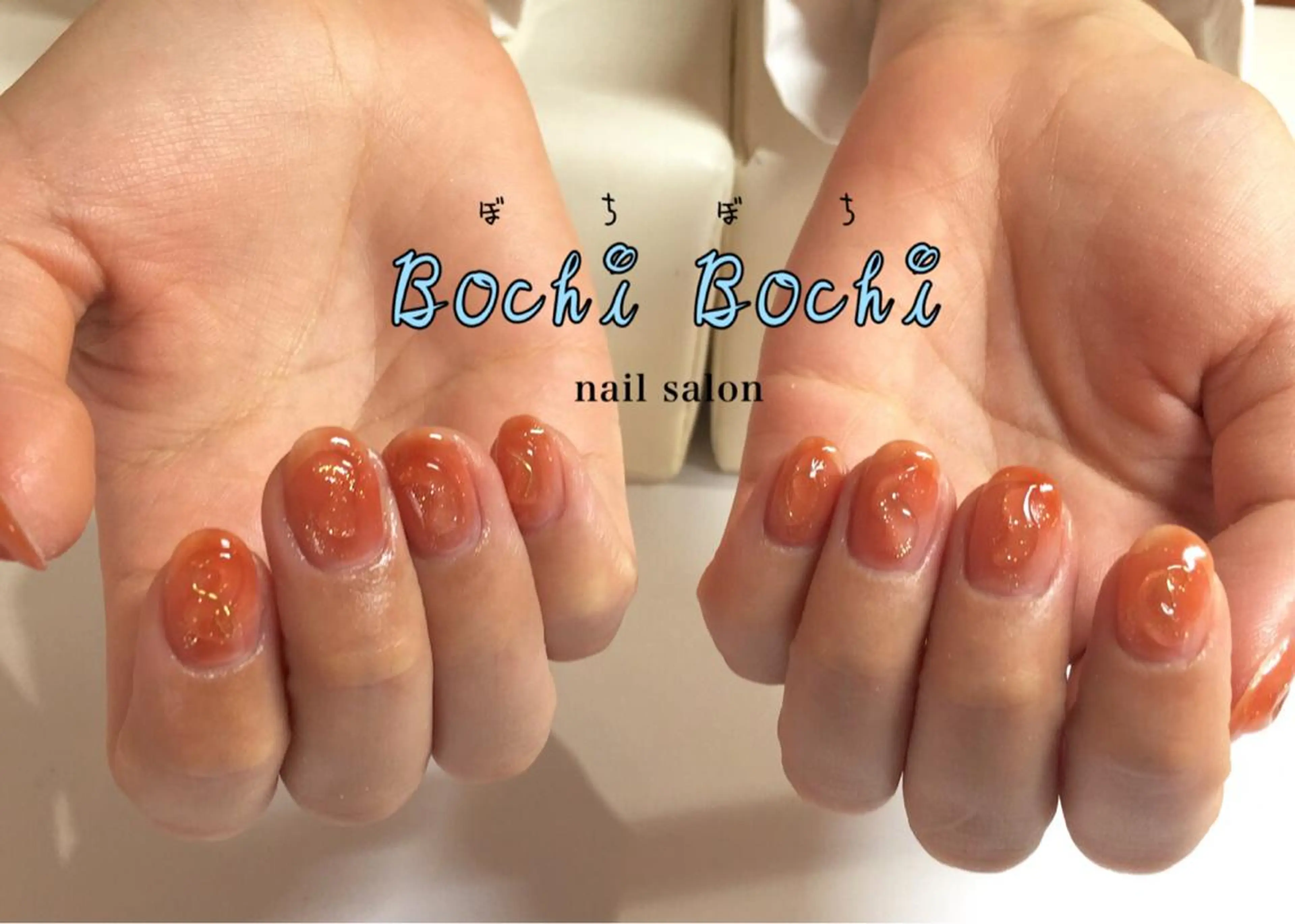 ネイル アートネイル オレンジ nail salon BochiBochiのネイルデザイン