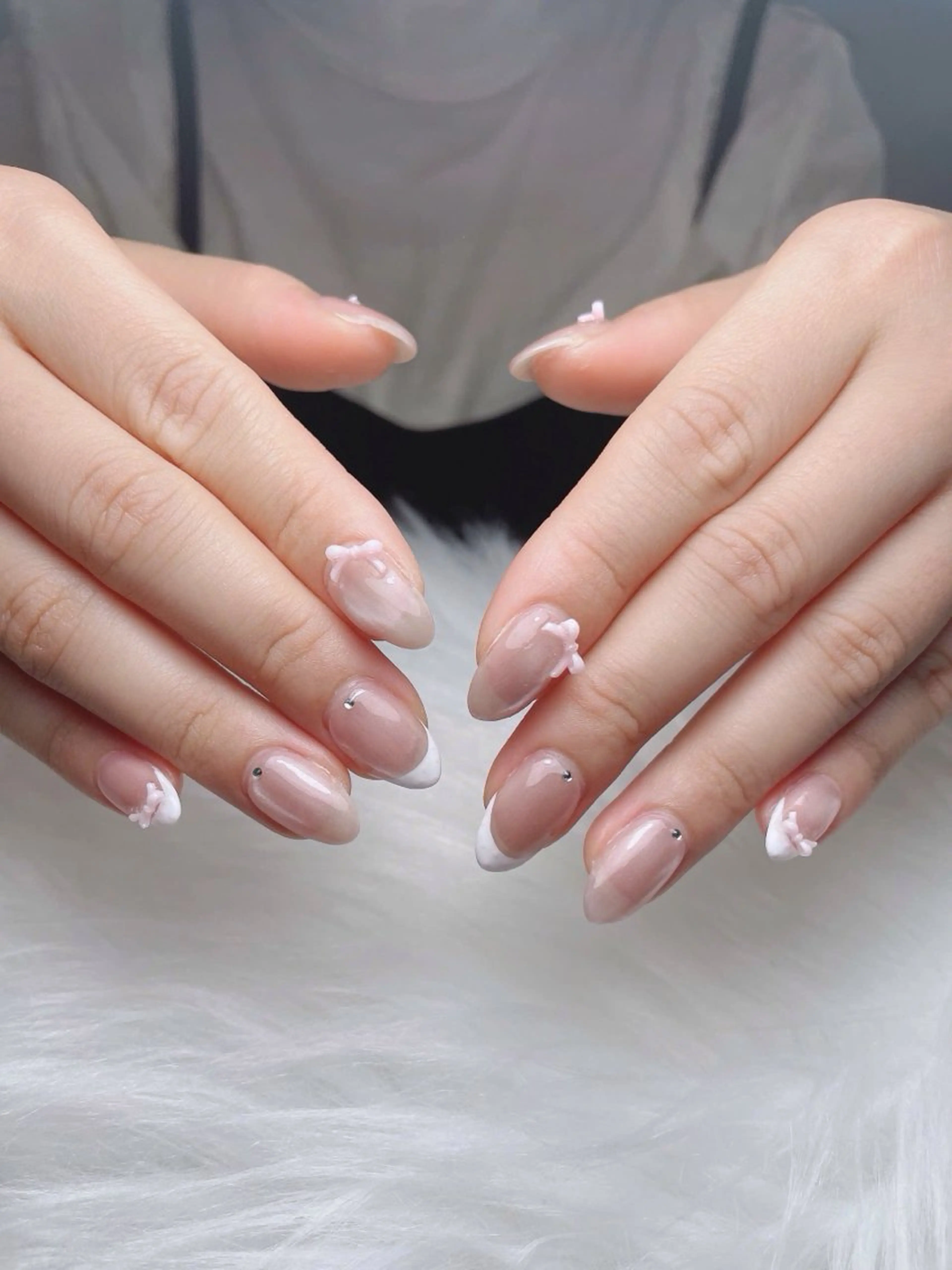 ネイル オーロラネイル ボルドー ブラウン 氷ネイル・うるうるネイル キラキラネイル ハンドネイル Sora  Nail 長さ出し専門店のネイルデザイン