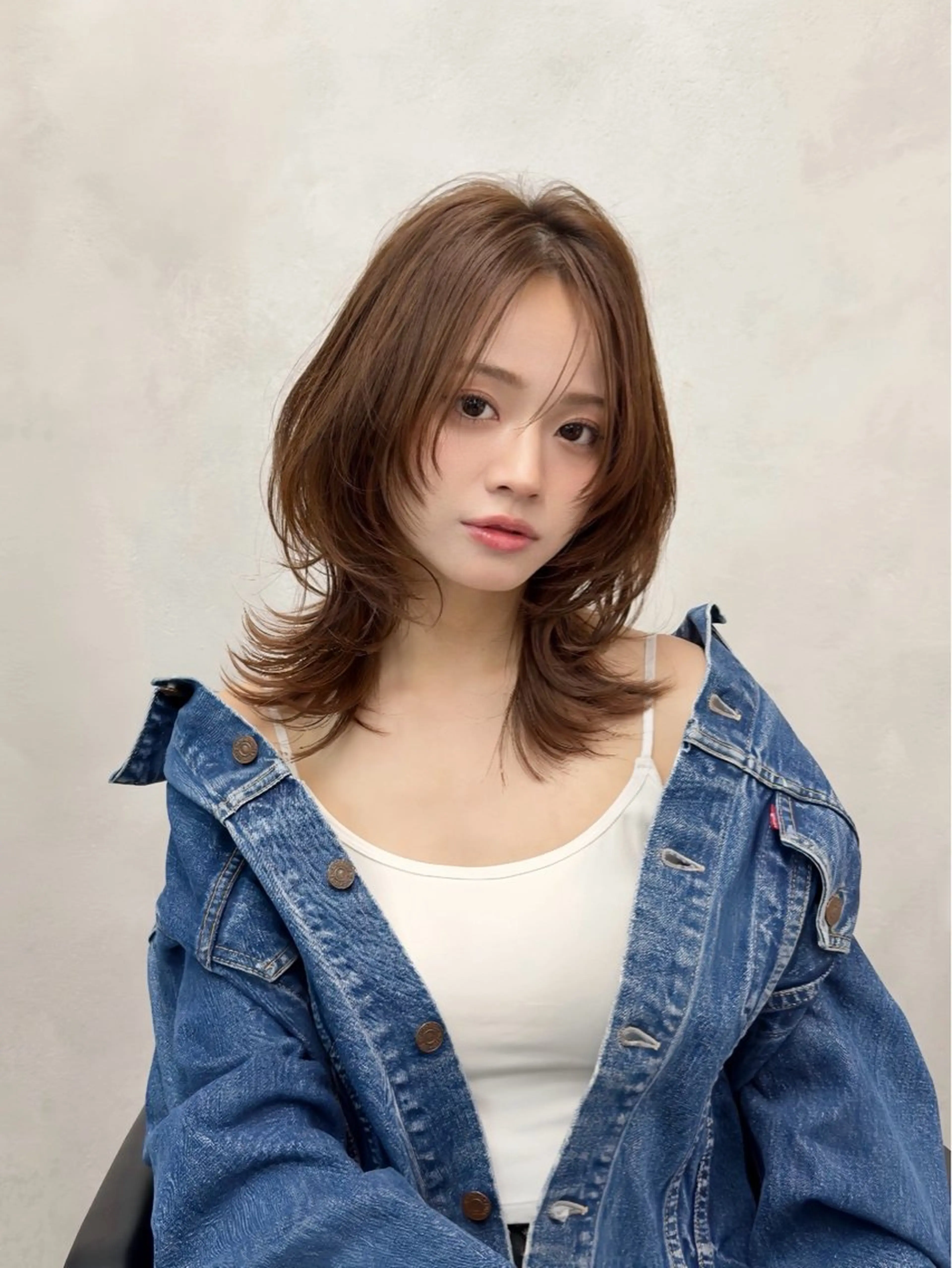 セミロング レイヤーカット カット ヘアカラー モテカラー🫧💕 RIOのヘアスタイル