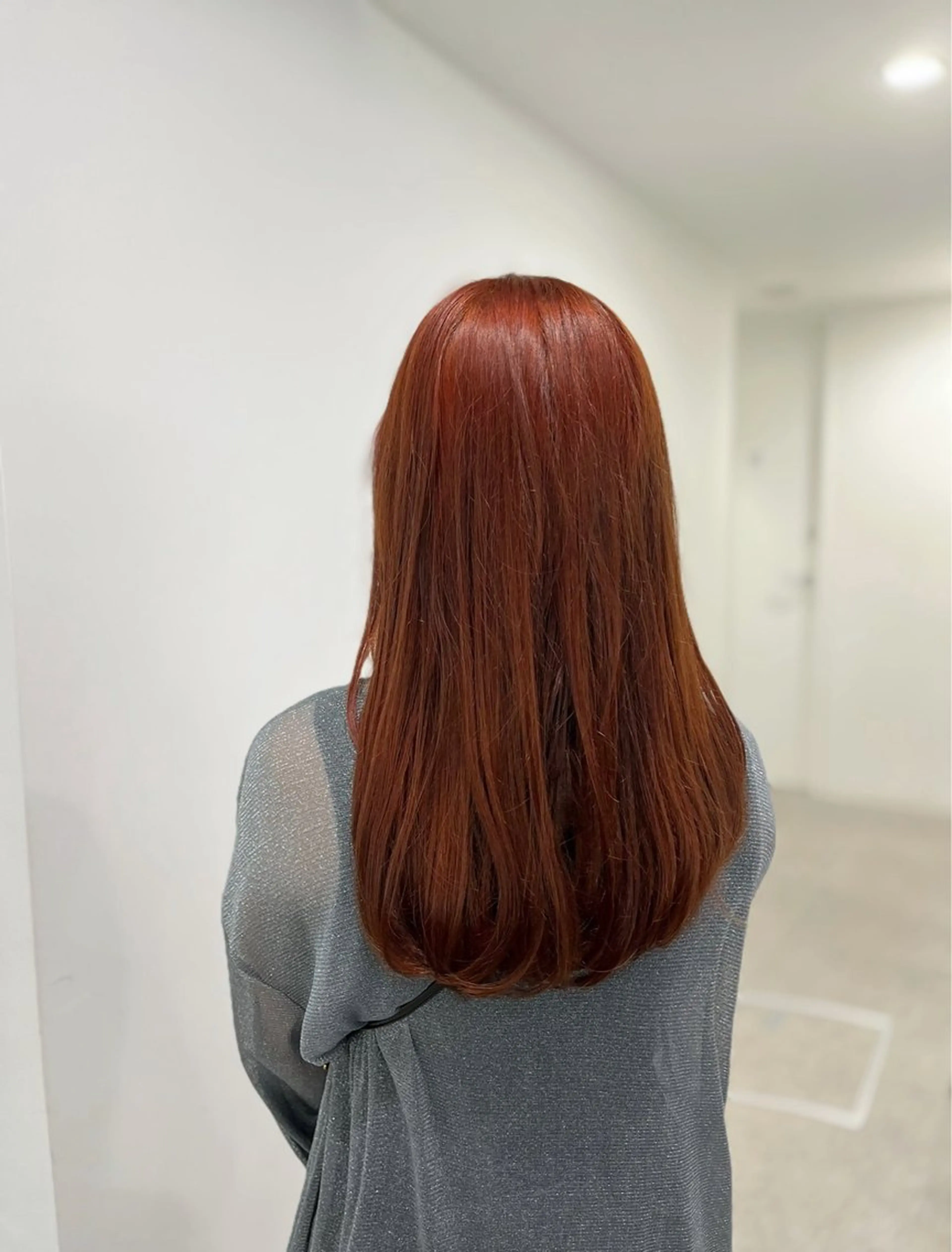 ミディアム カラー オレンジ 縮毛矯正/ハイトーン /パーマ/せき🧸のヘアスタイル