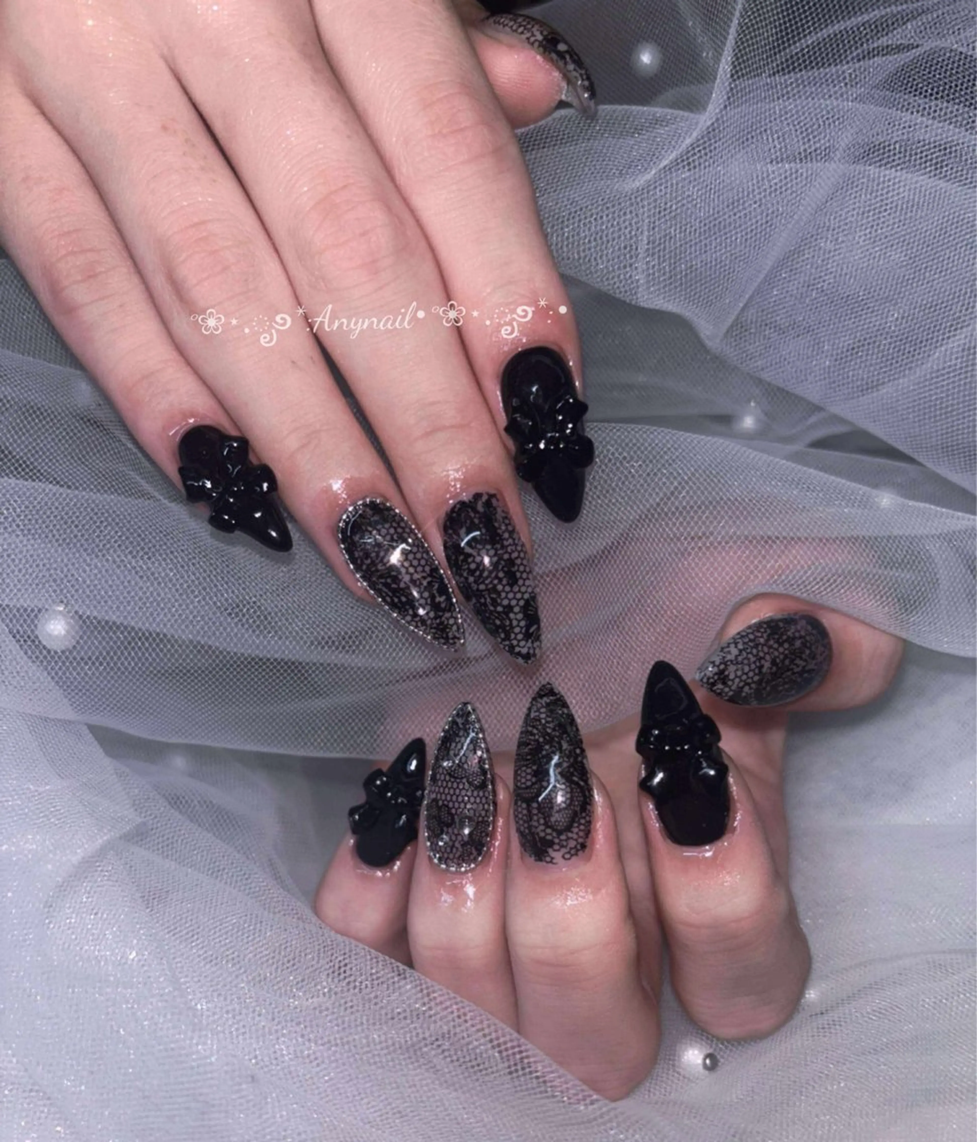 ネイル ロングネイル マグネットネイル 春ネイル 夏ネイル スーパーロングネイル ハンドネイル Any nail新大久保店のネイルデザイン