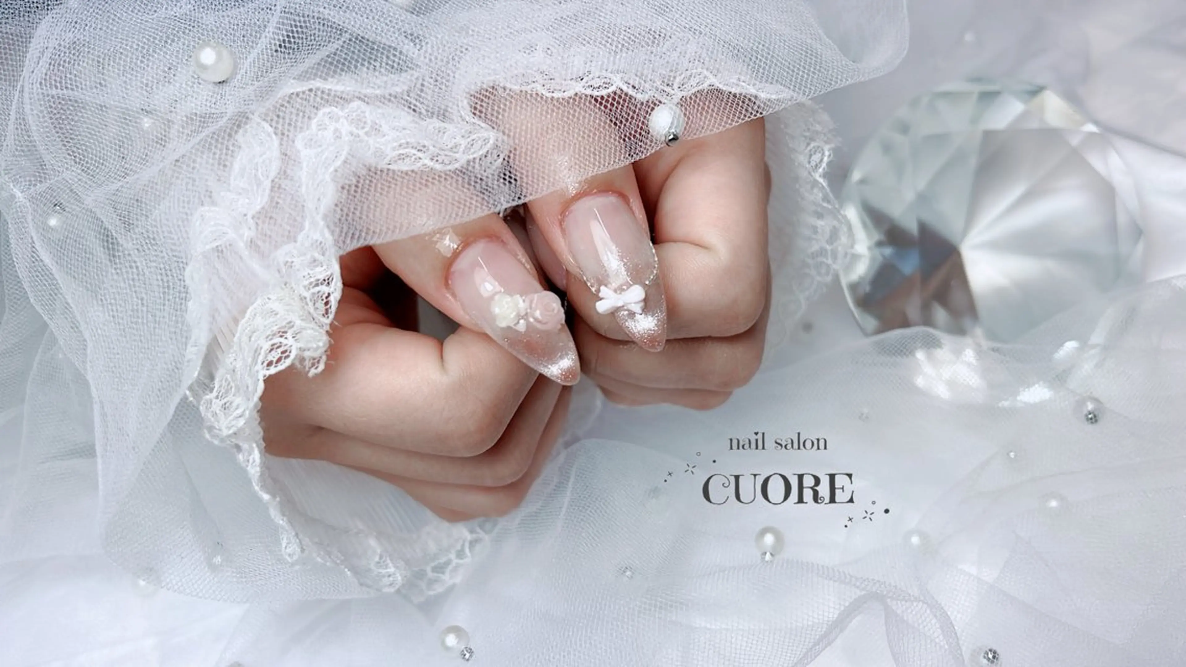 ネイル フレンチネイル マグネットネイル マグネットフレンチ ワンホンネイル nail salon CUOREのネイルデザイン