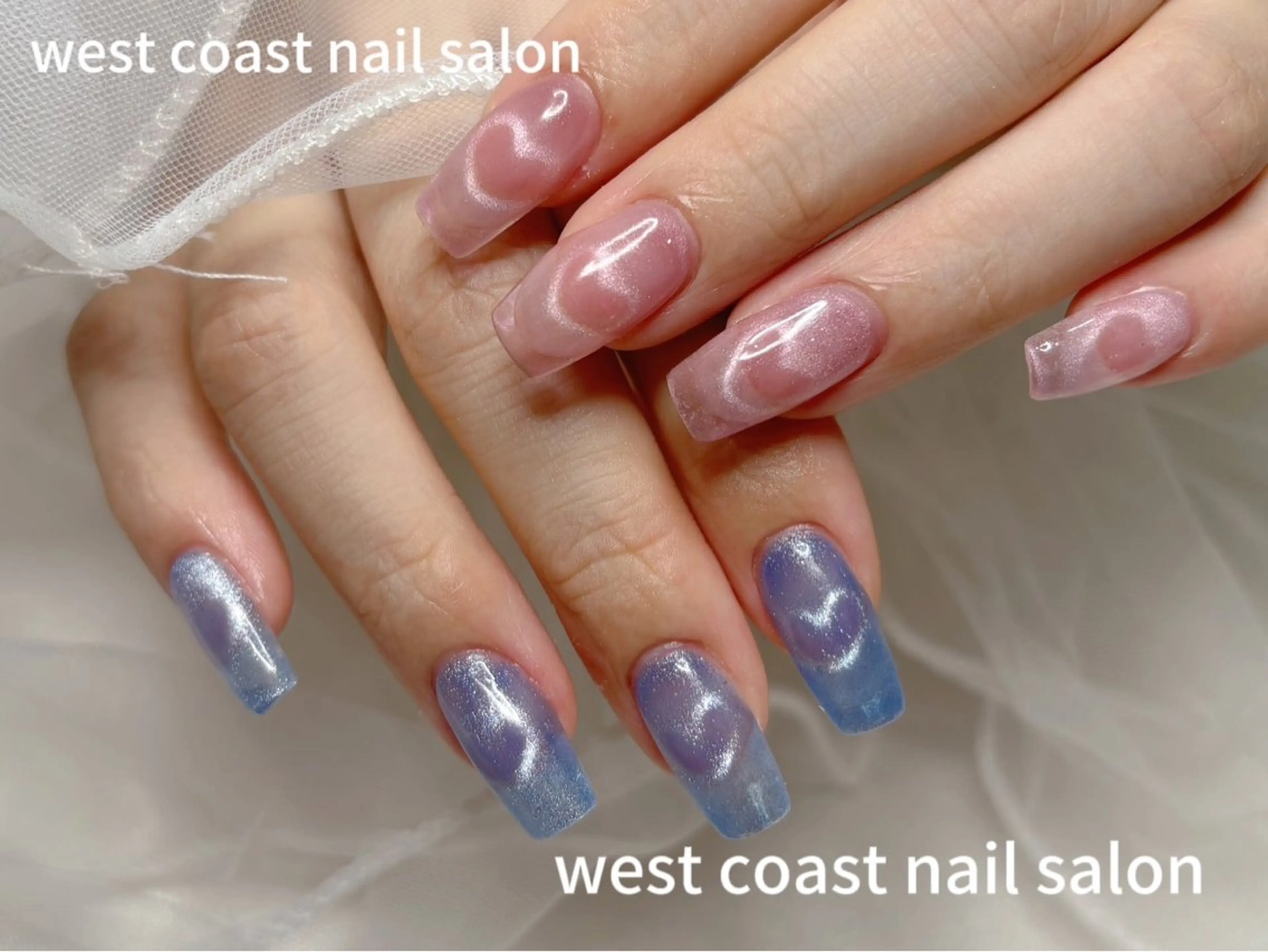 ネイル ハート マグネットネイル リボン、ガーリー パーツ放題専門店のネイルデザイン