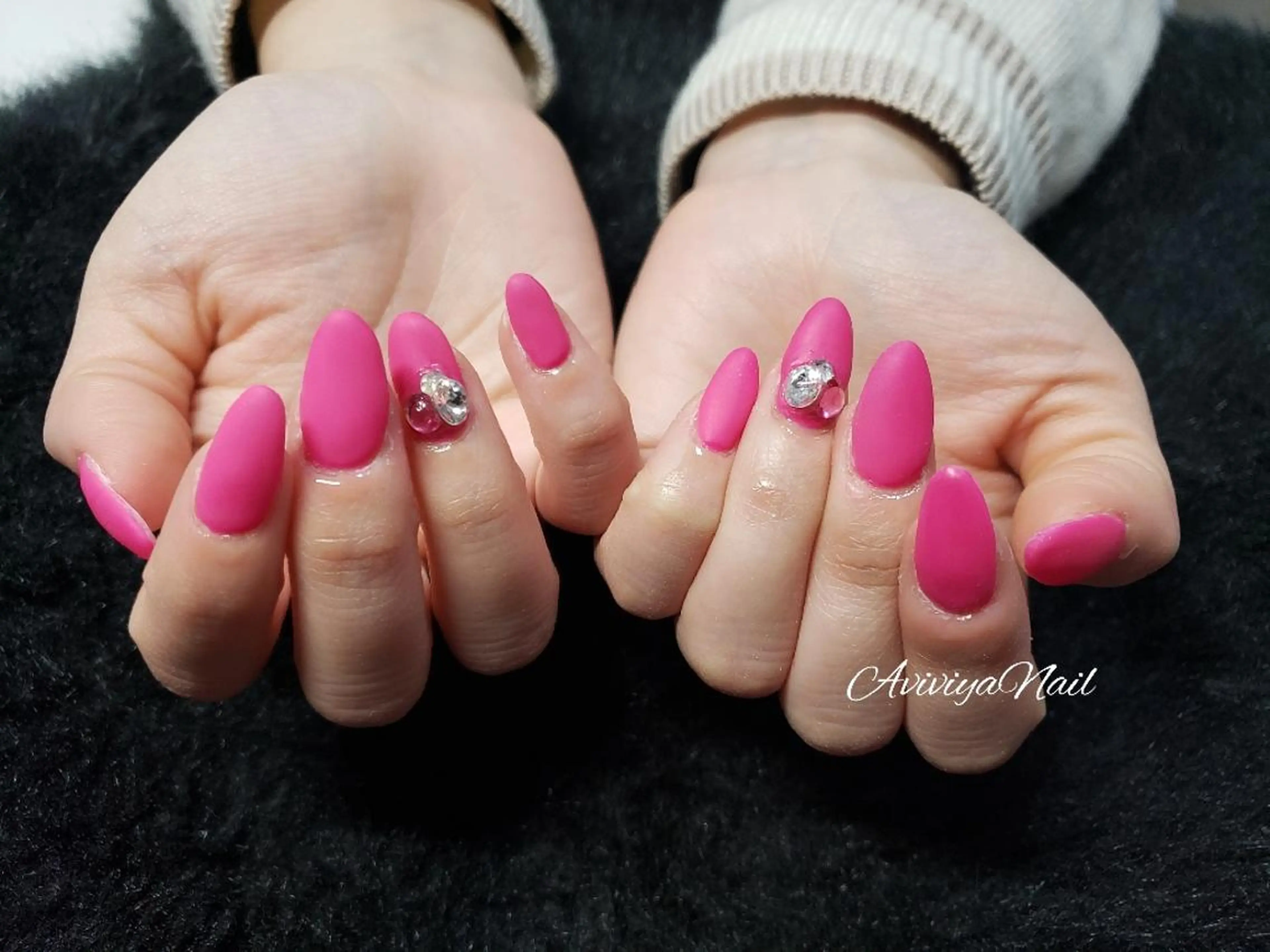 ネイル マットネイル ピンク ハンドネイル kubo ayaのネイルデザイン