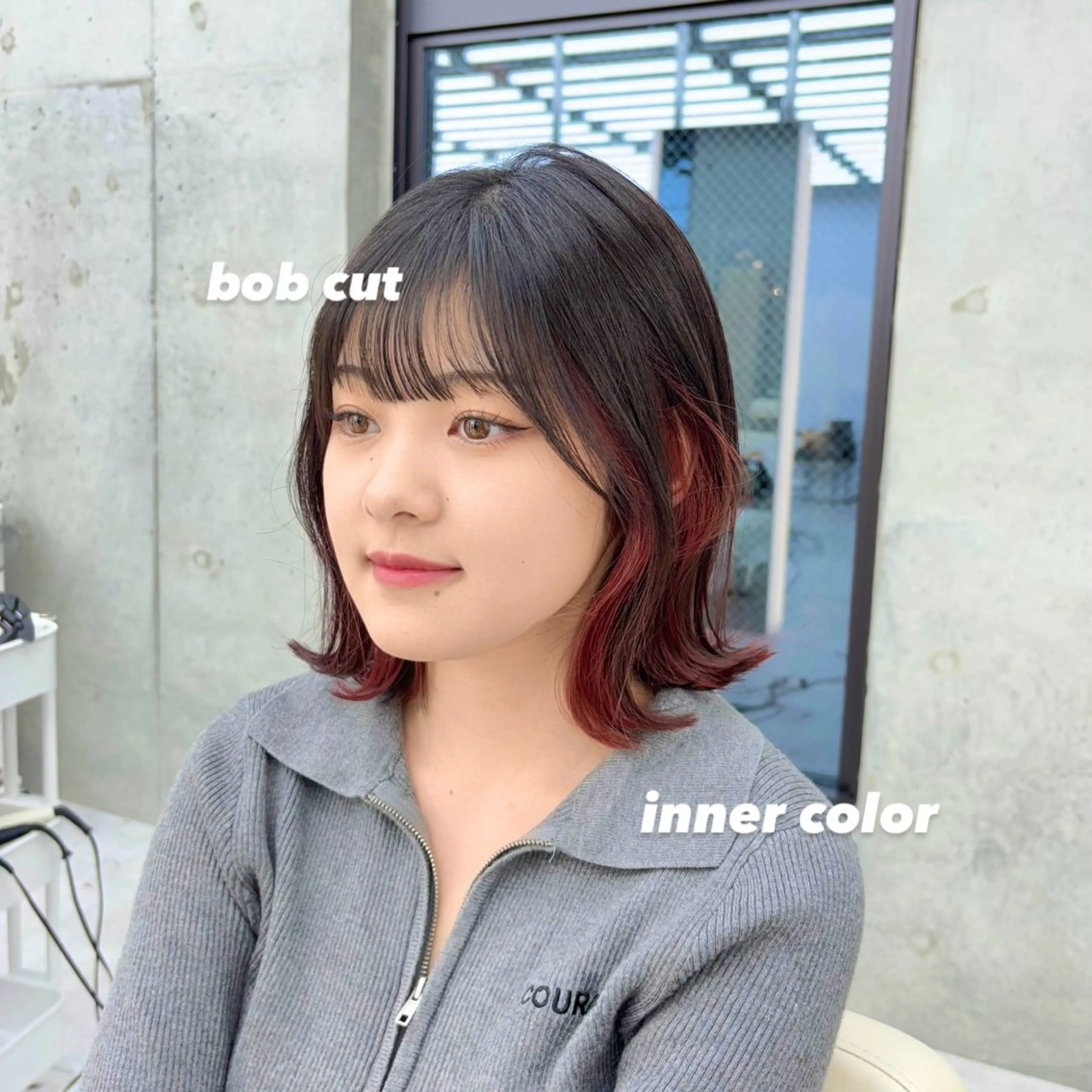 ミディアム mei / 艶カラー ミディアム レイヤーのヘアスタイル