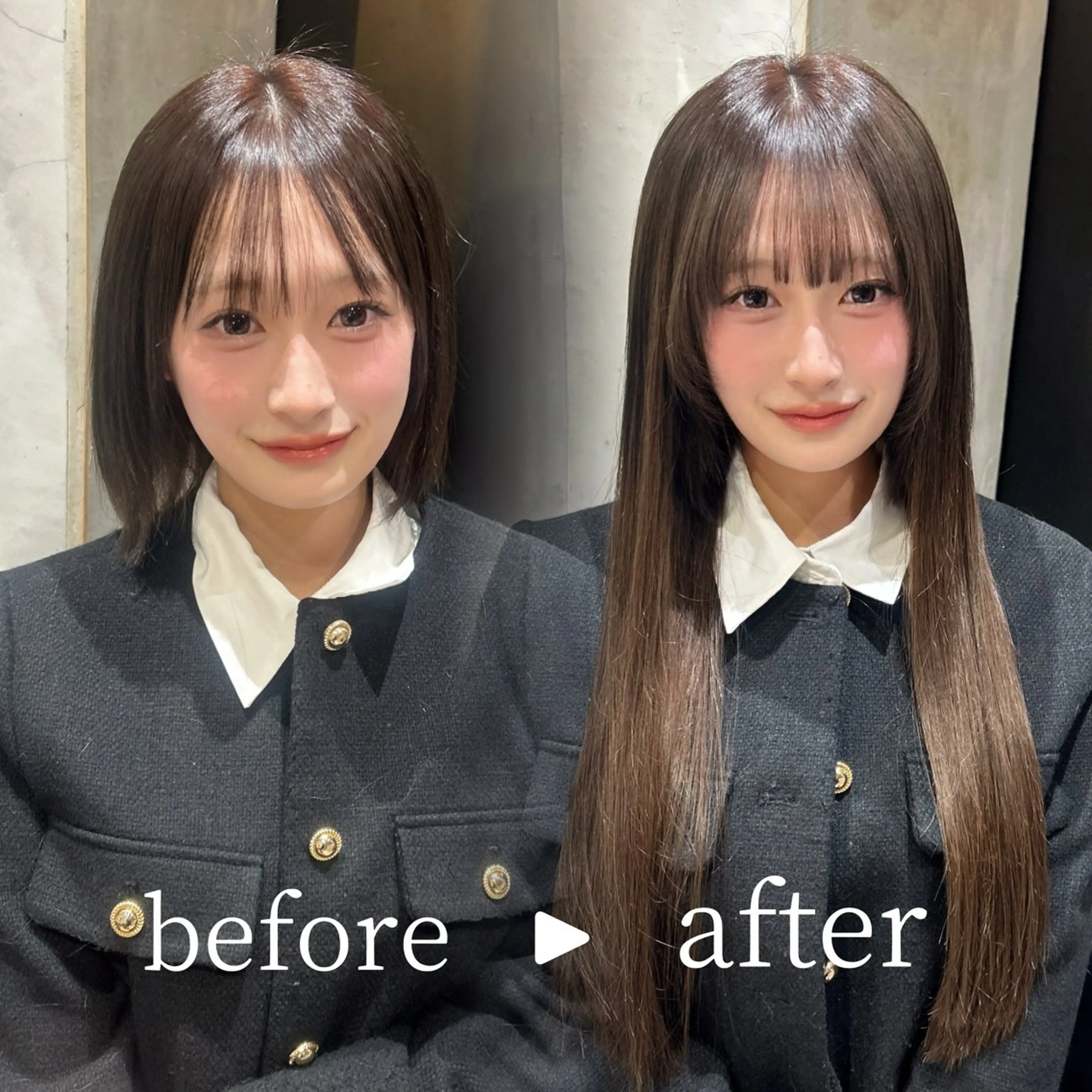 ロング カラー 黒髪 エクステ 韓国風ヘア ロング カット エクステ 透明感×韓国ヘア 🇰🇷きららのヘアスタイル