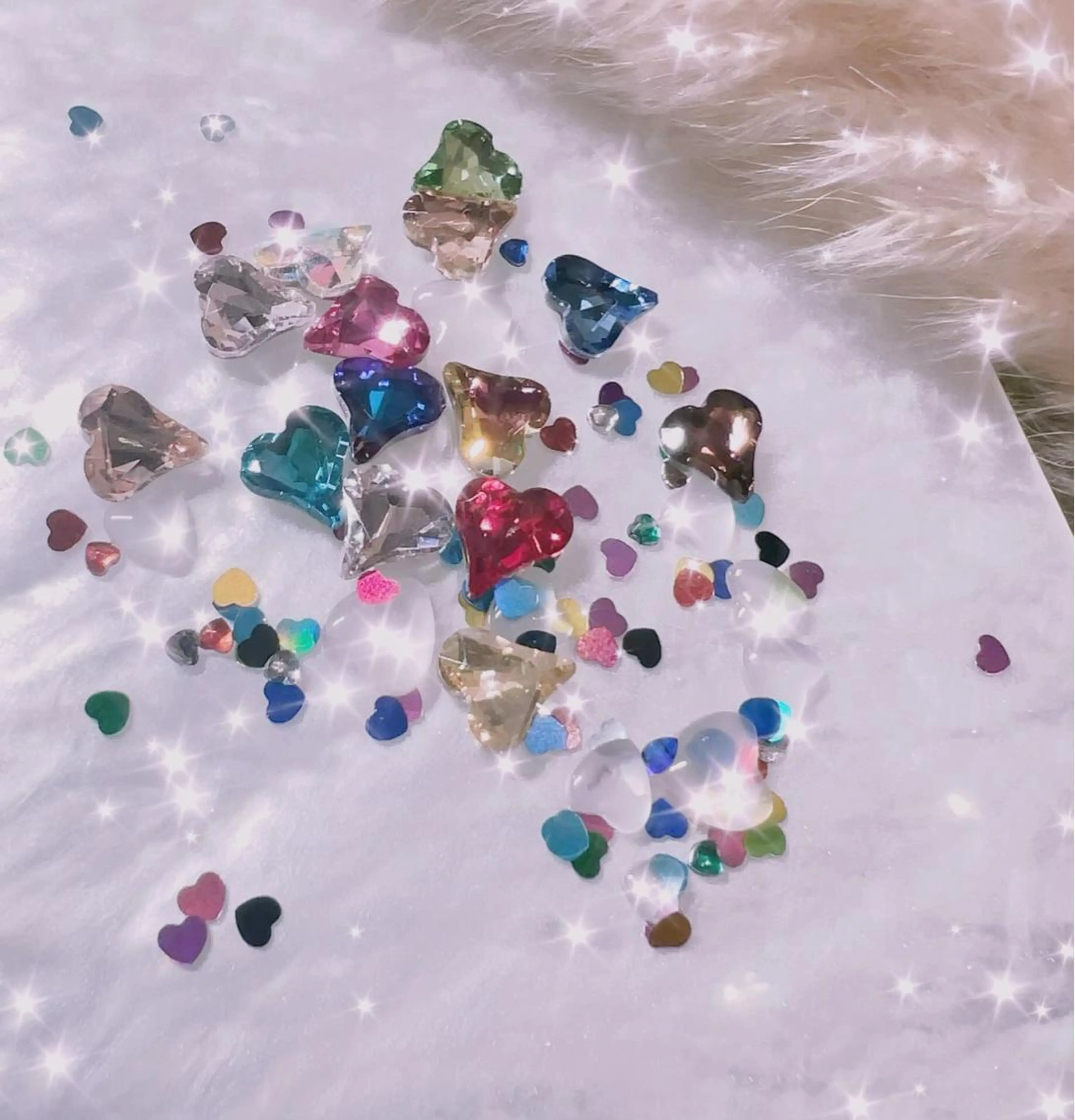 ネイル ハート シンプルネイル ストーンネイル バレンタイン nail salon chicのネイルデザイン