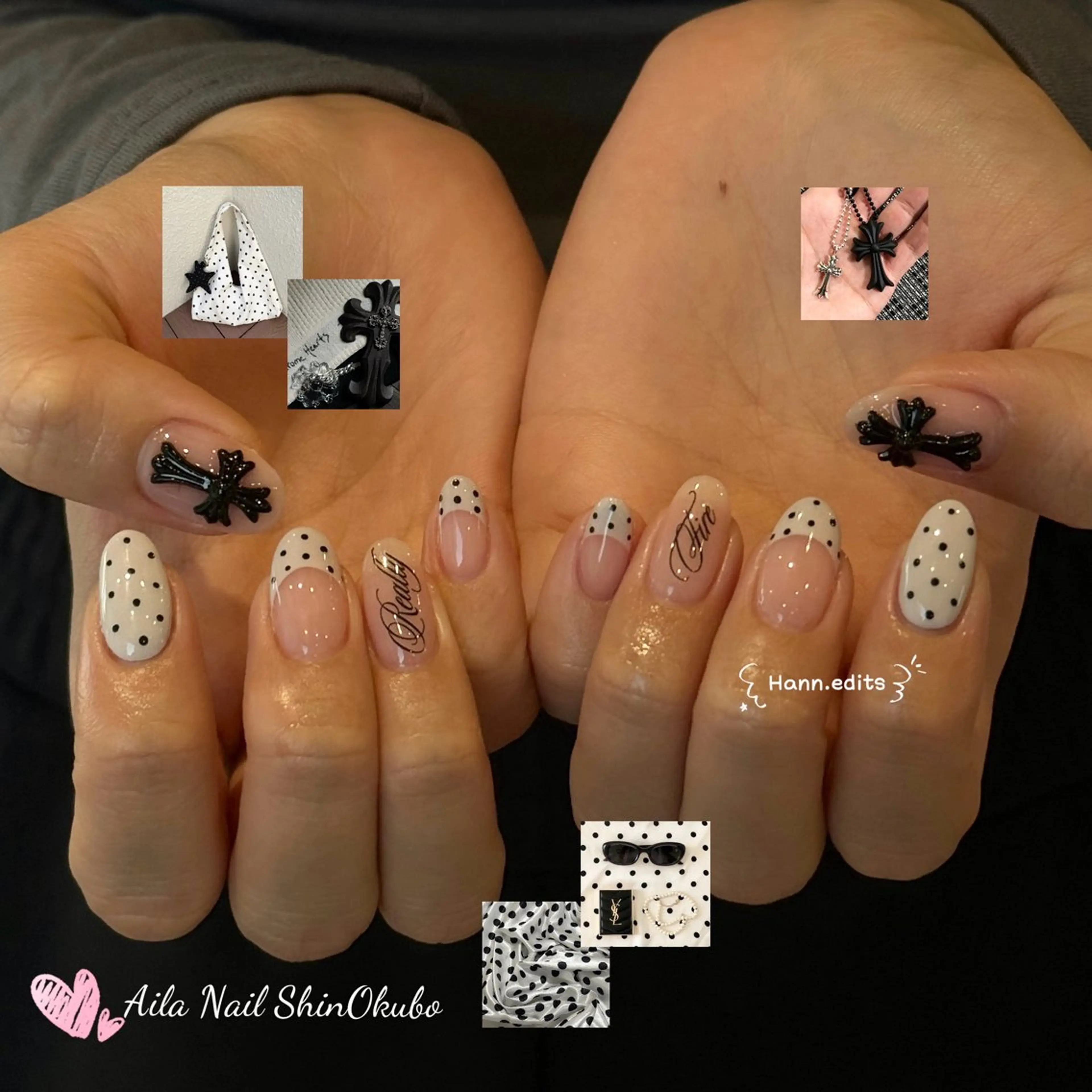 ミディアム 韓国風ヘア ハンドネイル Aila Nail HanChanのネイルデザイン