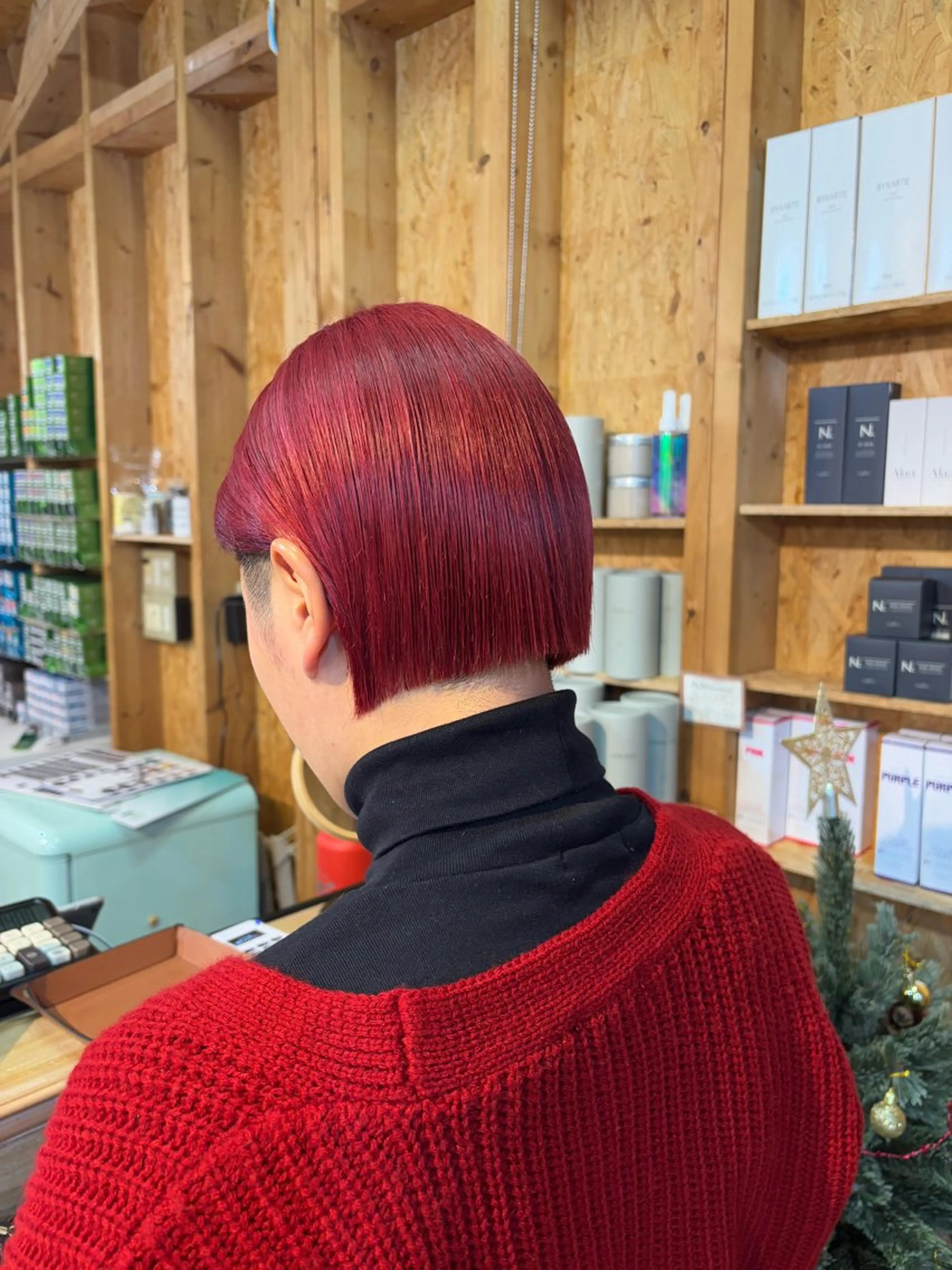 カラー ヘアカラー トリートメント まろみ暖色×ボブ ×chia🕯のヘアスタイル