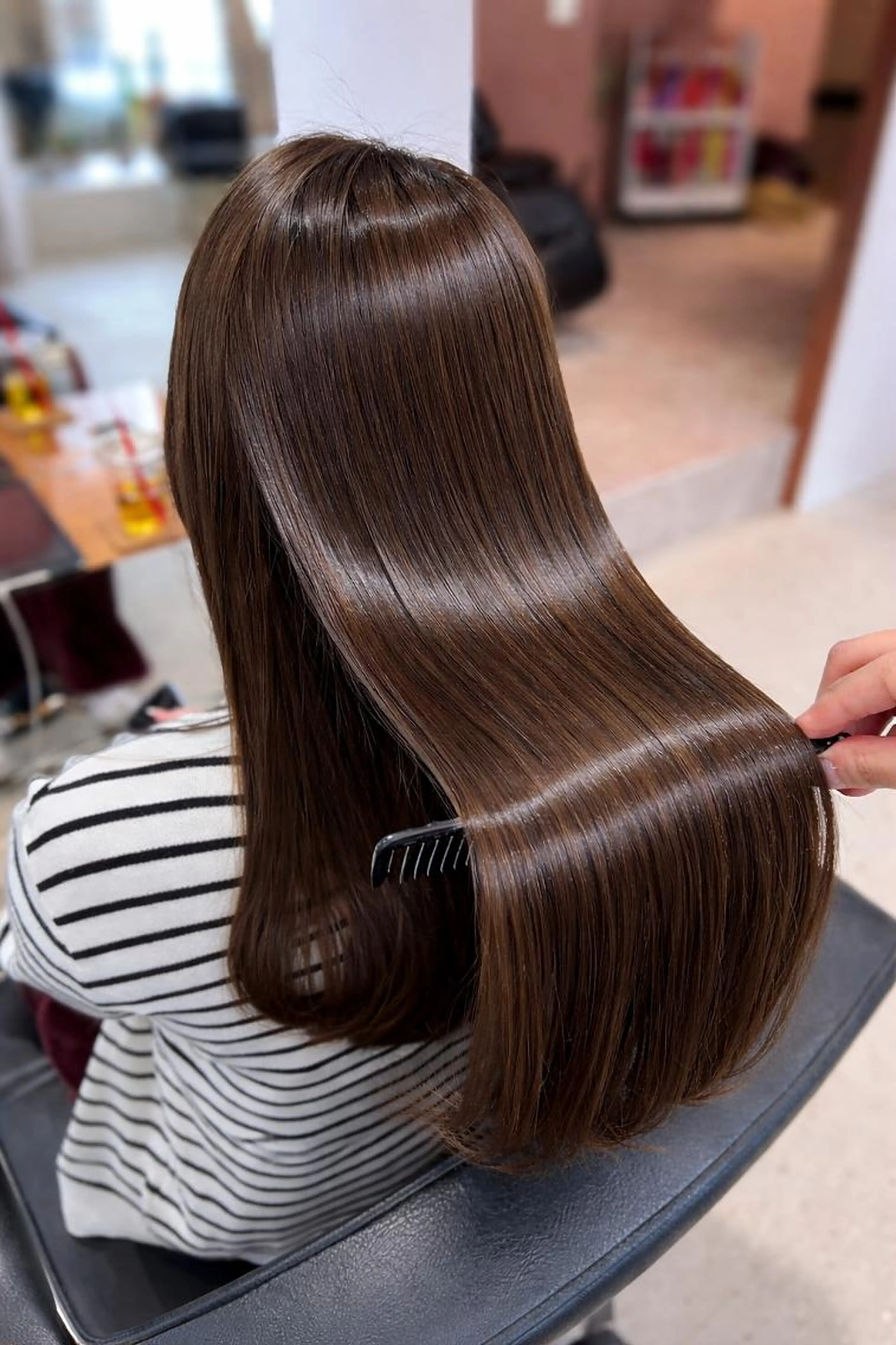 🍒土日祝限定🍒人気酸性ストレート＋カラー＋カット◆口コミ下さる方保湿トリートメント付き◆の写真