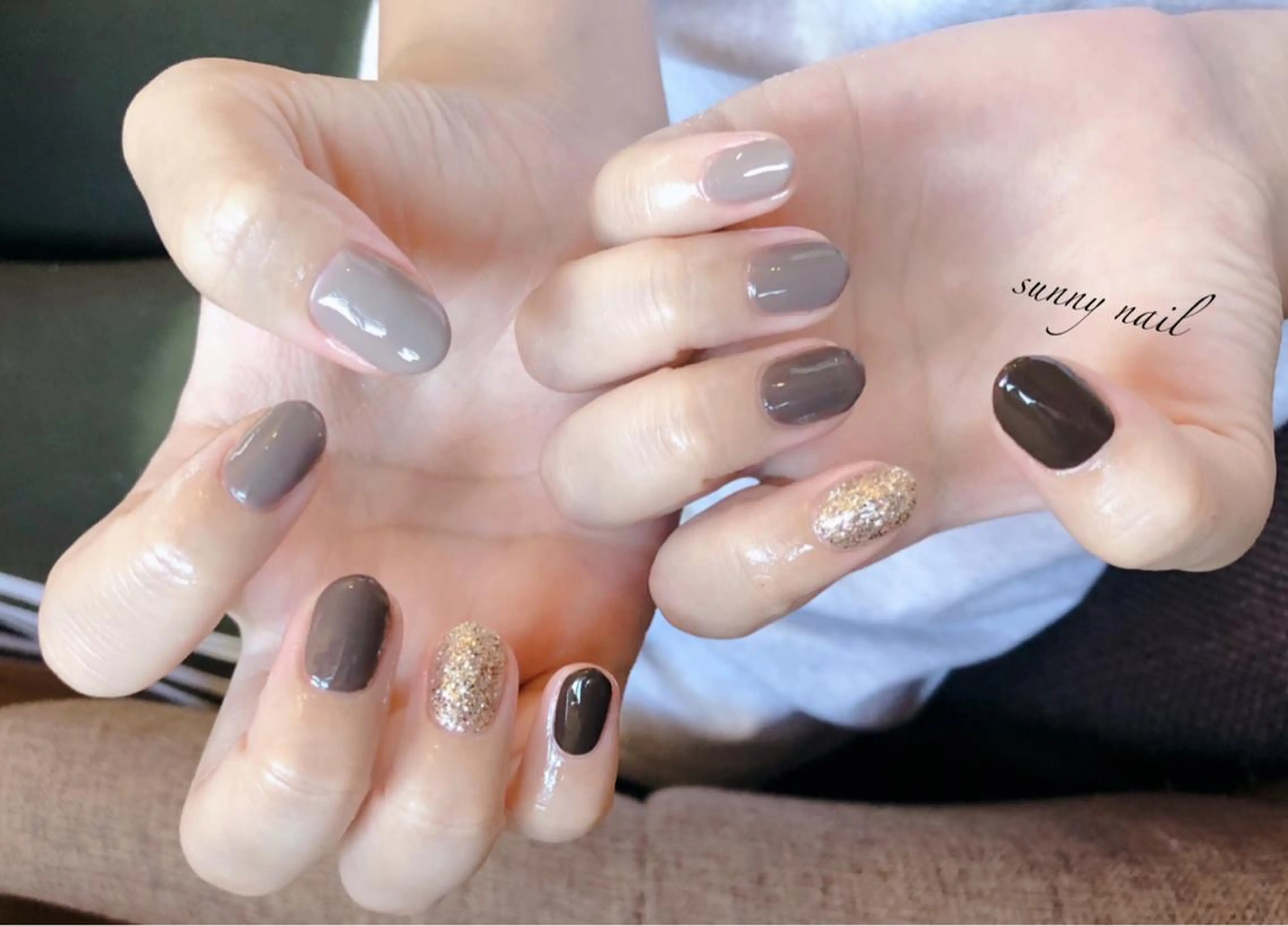 ネイル ブラウン グラデーション ワンカラーネイル sunny nailのネイルデザイン