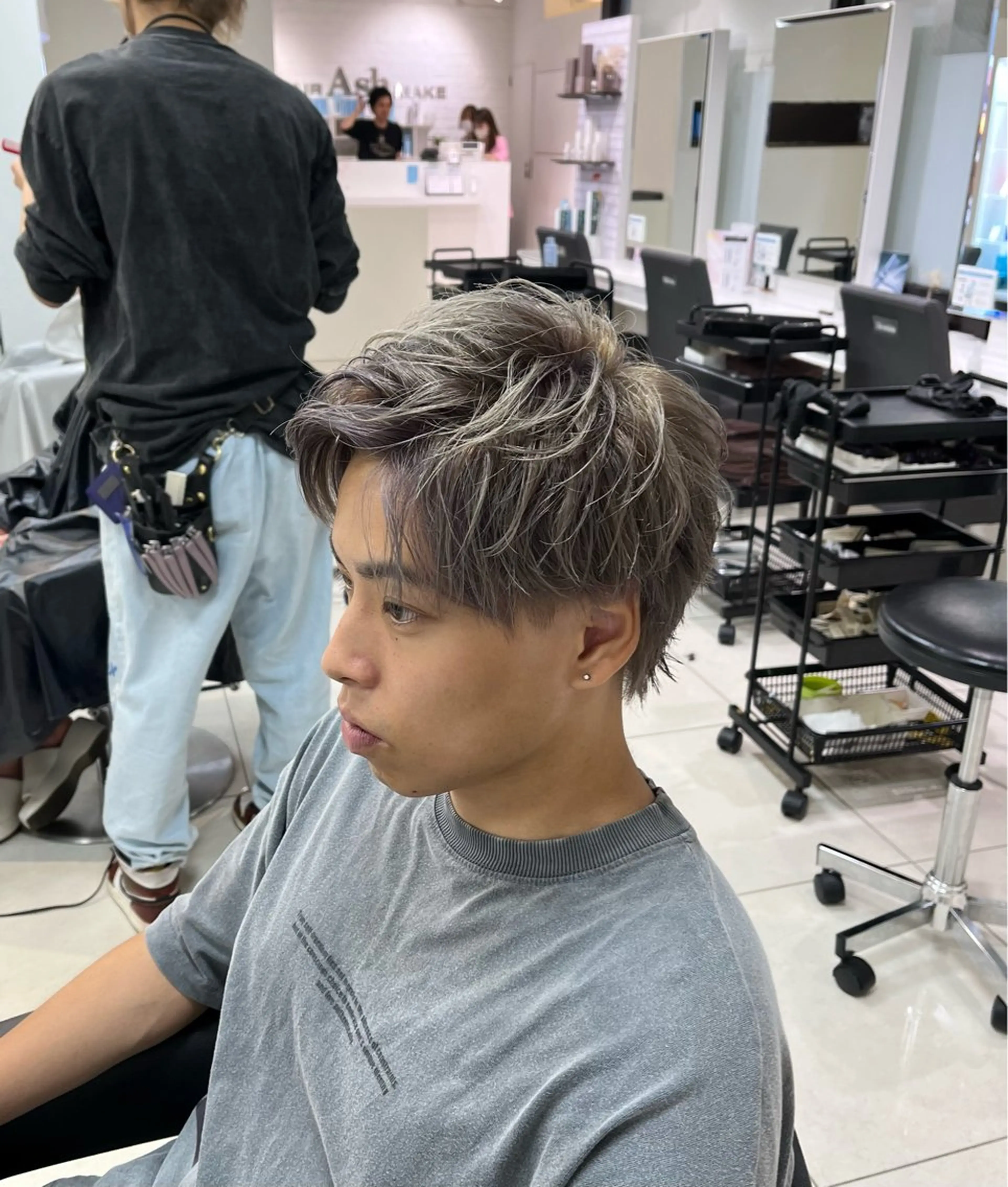 ショート 【シャドウパーマ センターパート】義心のヘアスタイル