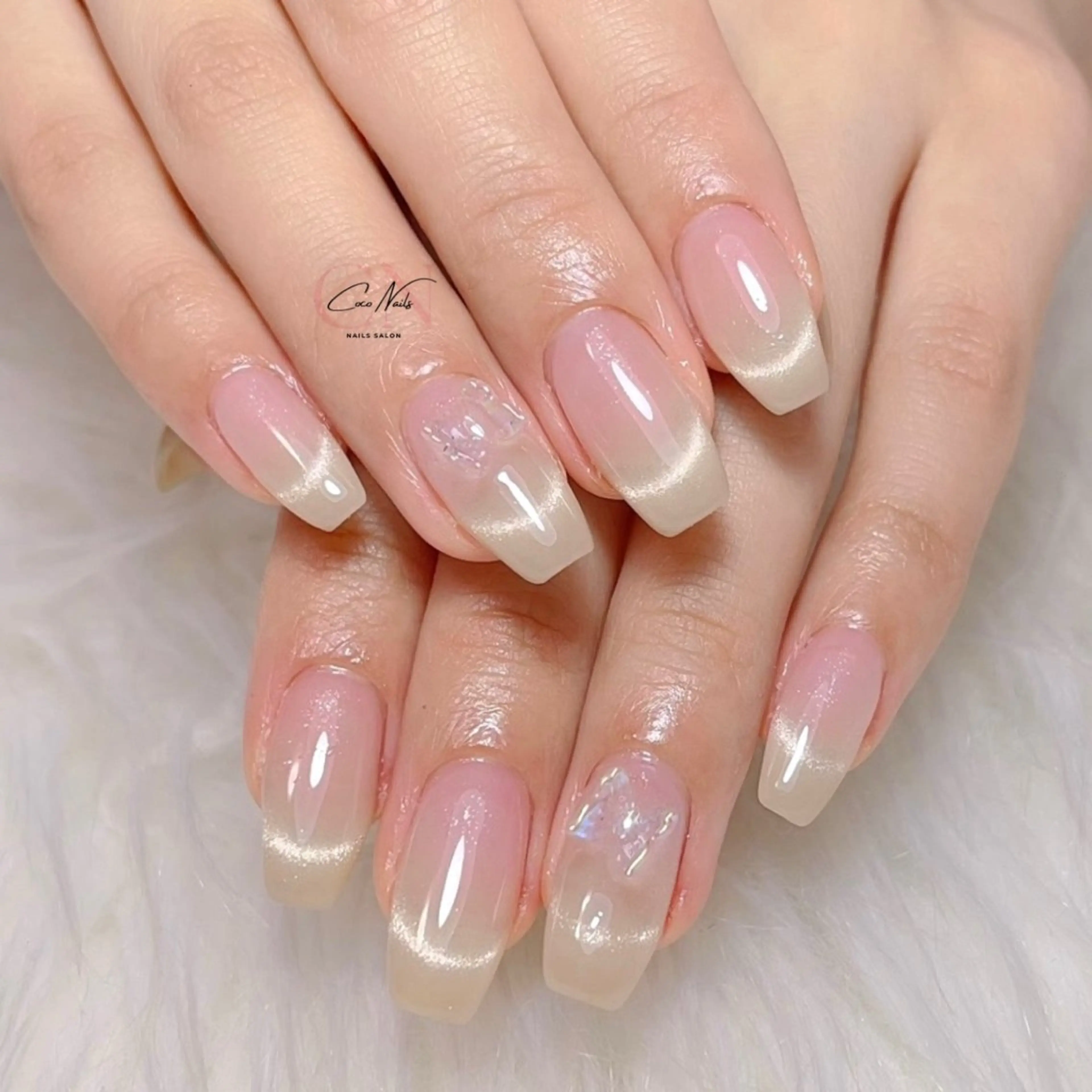 ネイル アートネイル フレンチネイル ジェルネイル 韓国ネイル マグネットネイル ハンドネイル 波 なみのネイルデザイン