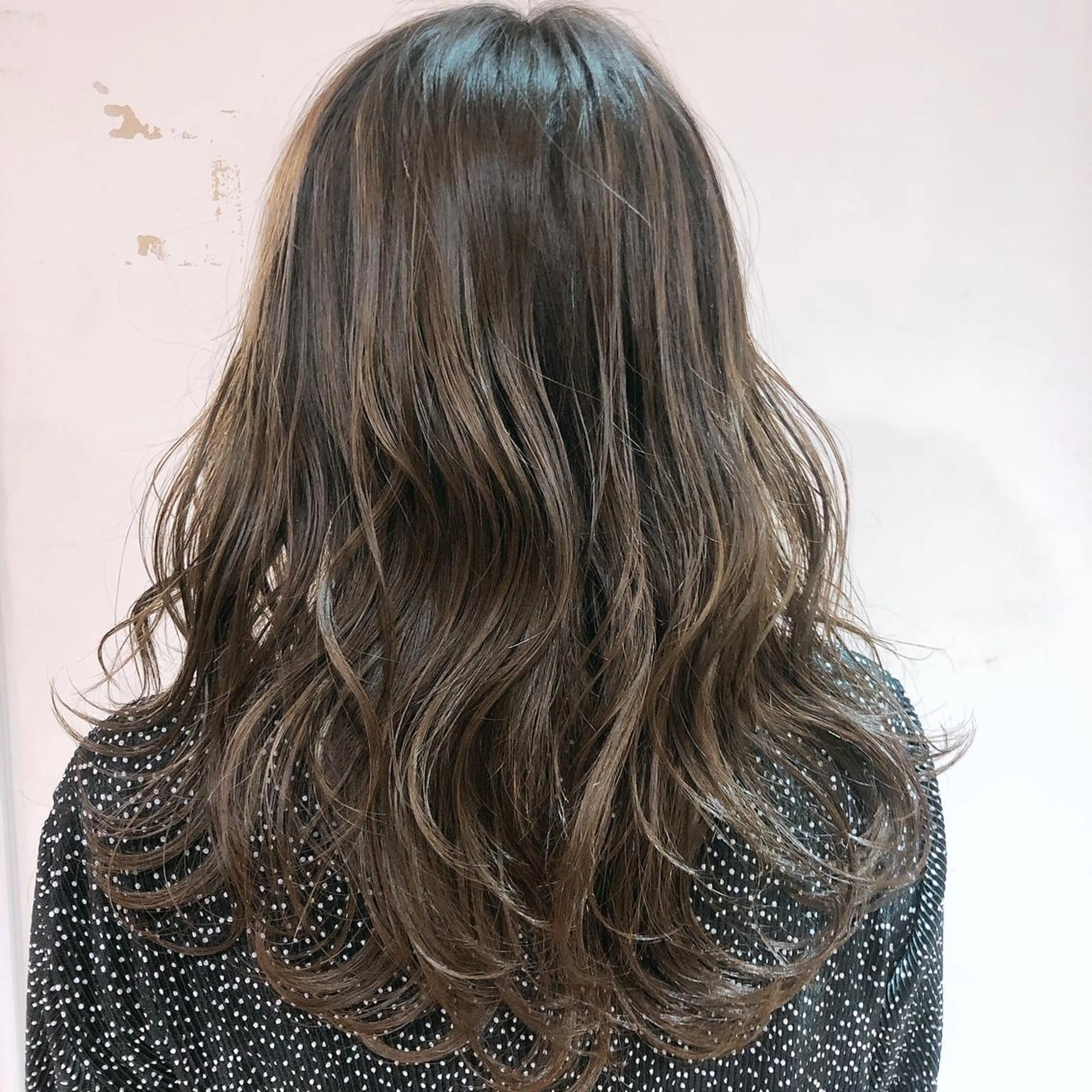 セミロング カラー パーマ ブラウンカラー 💚 nao💚のヘアスタイル