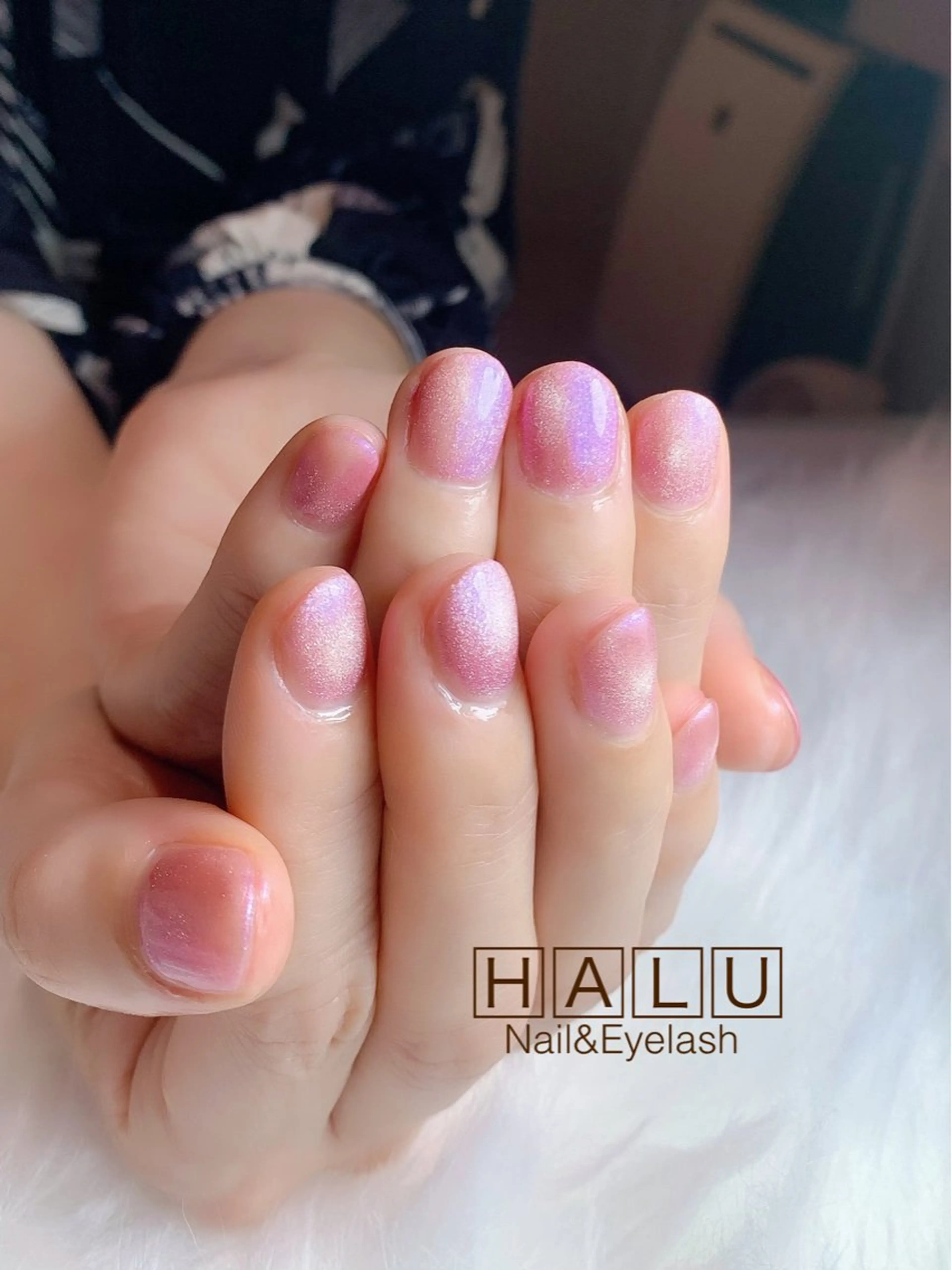 ネイル マグネットネイル ワンカラーネイル ピンク HALU ハルのネイルデザイン